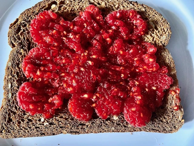 crushed-raspberries-on-toast
