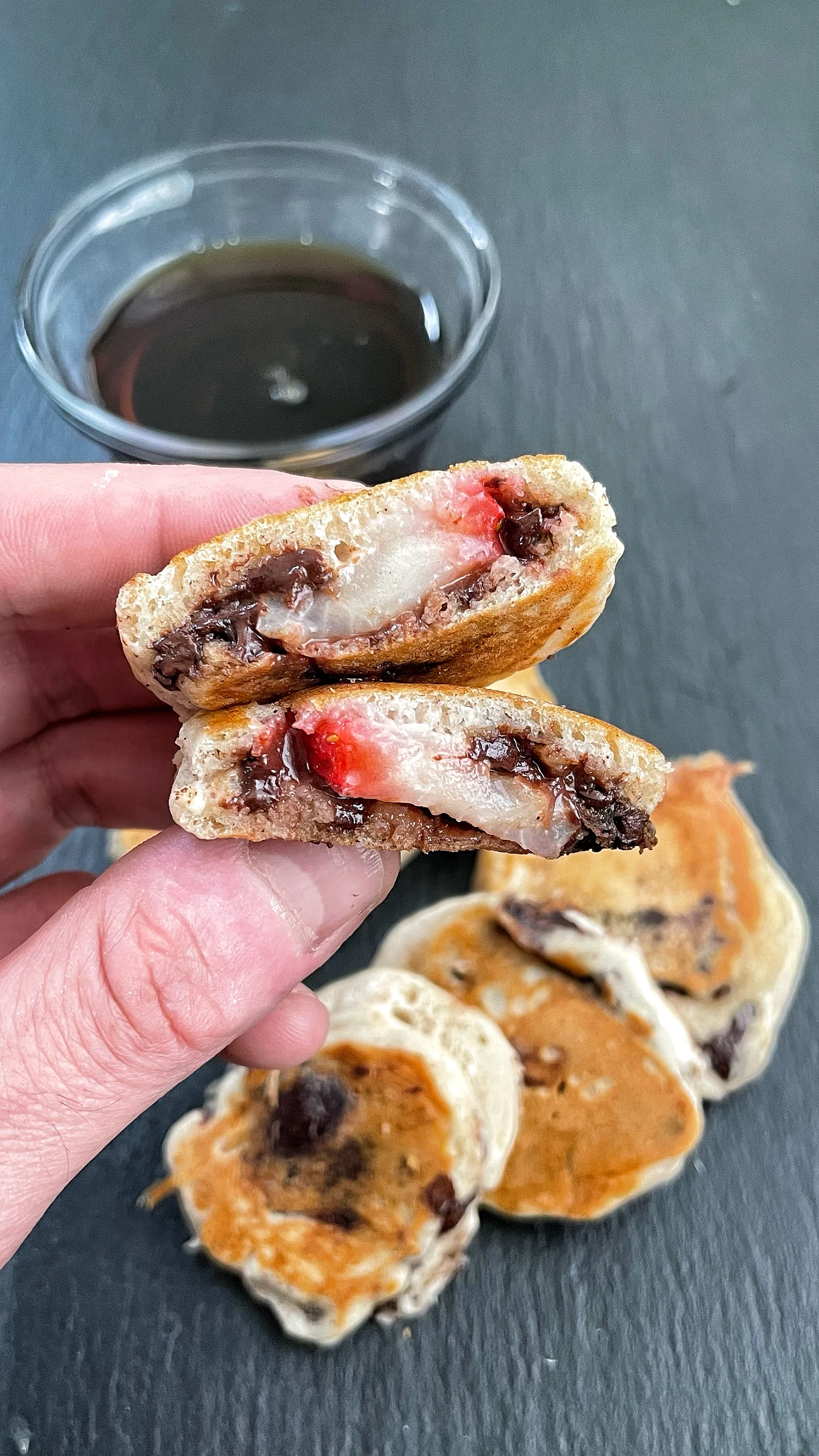 chocolate-covered-strawberry-pancake-bites