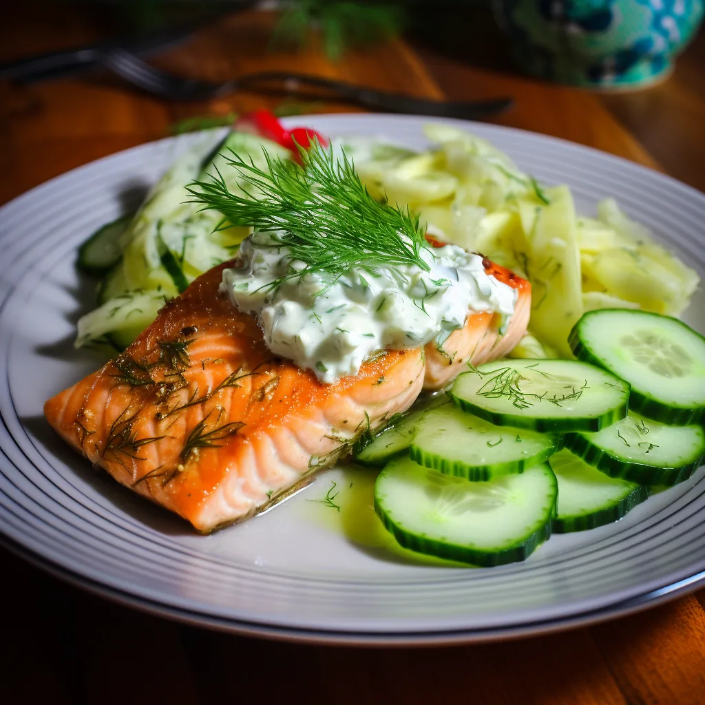 salmon-with-creamy-dill-pickle-and-ranch-cucumber-salad