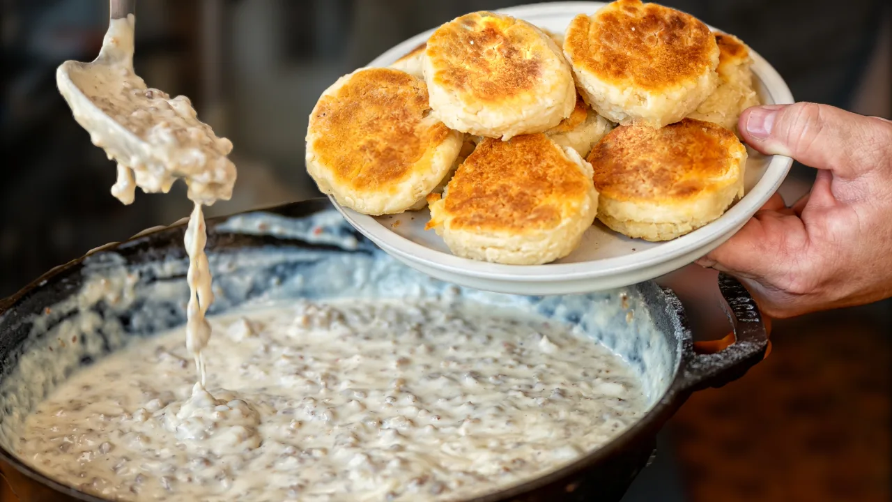 southern-sausage-gravy-and-biscuits