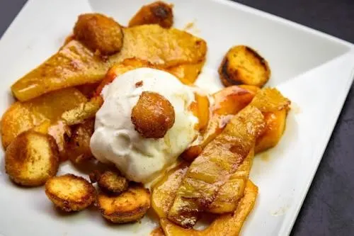 peaches-pineapple-and-donut-croutons