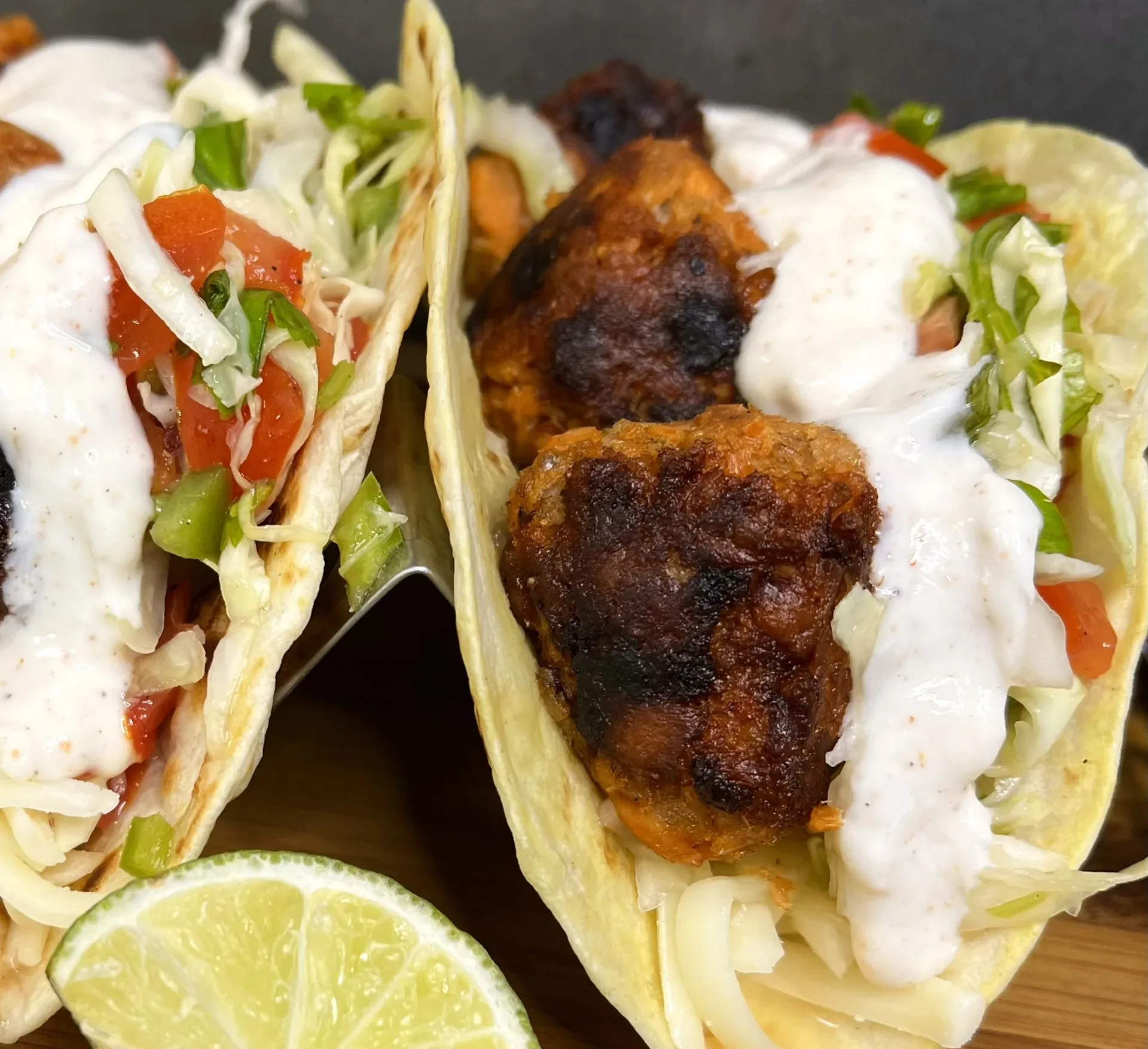 salmon-meatball-tacos