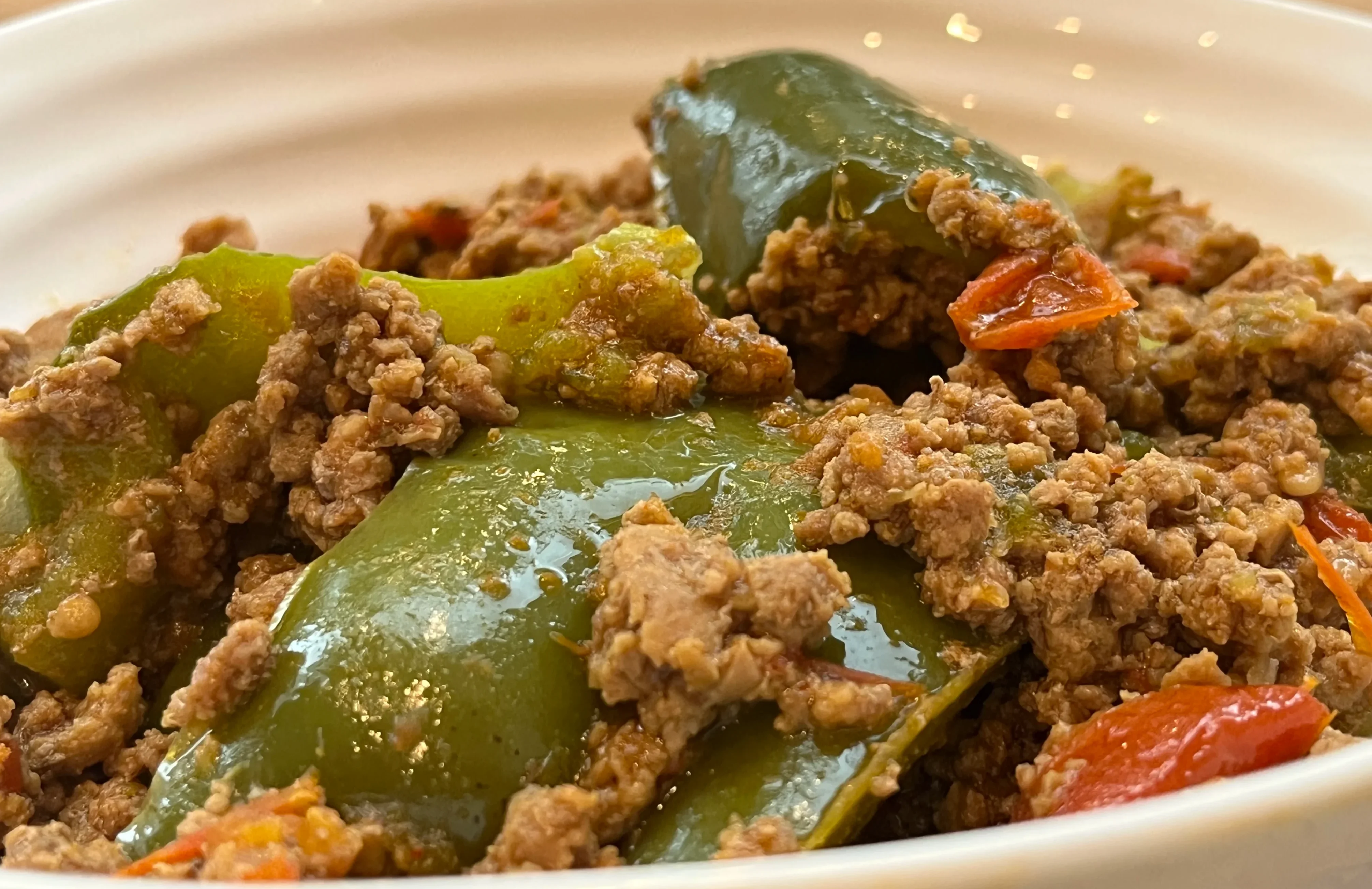 qeema-with-green-peppers