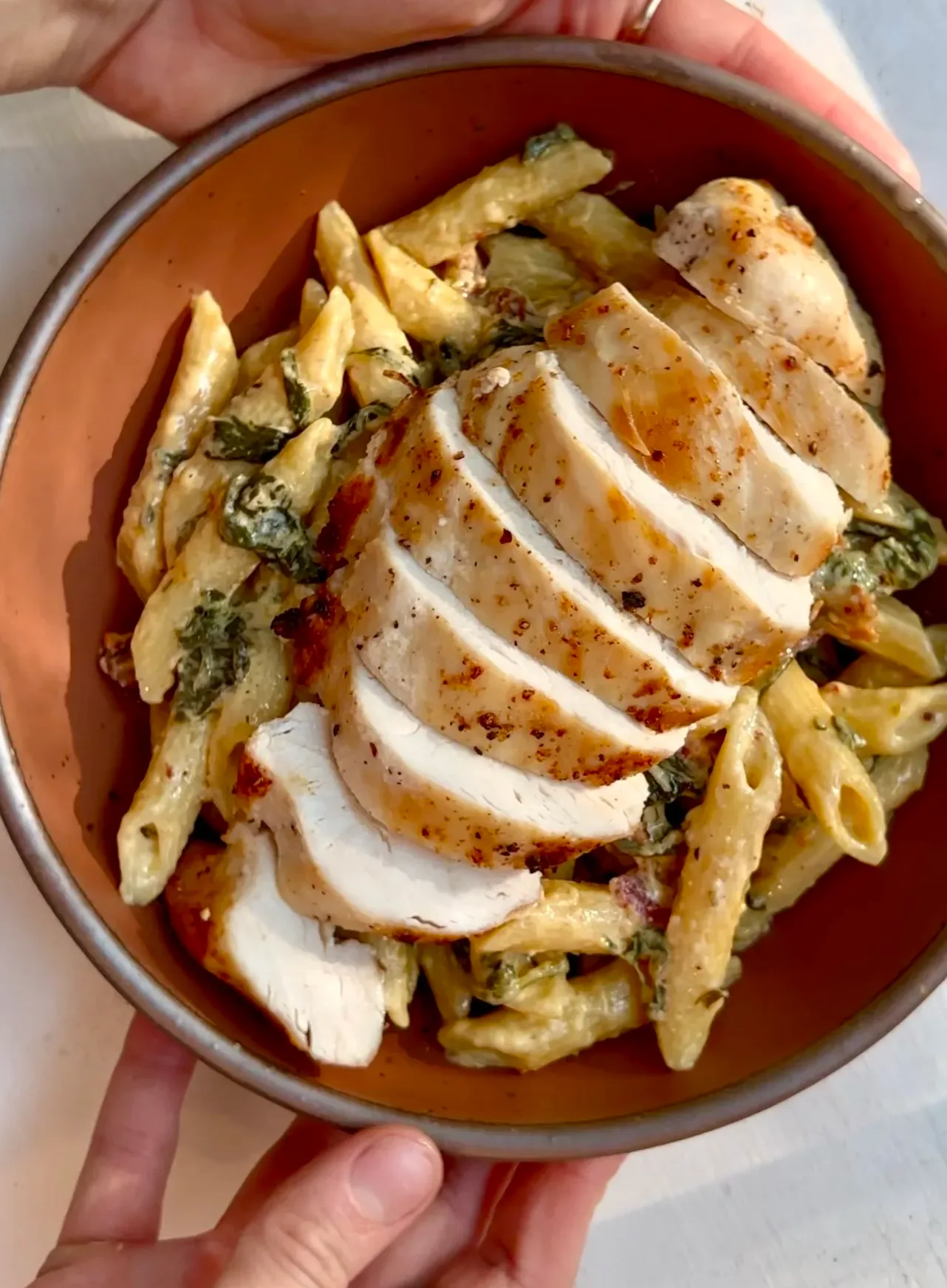 chicken-alfredo-pasta-wit-sun-dried-tomatoes-n'-spinach