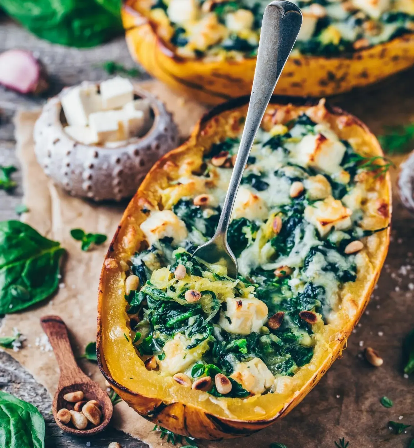 courge-spaghetti-aux-3-fromages-et-epinards