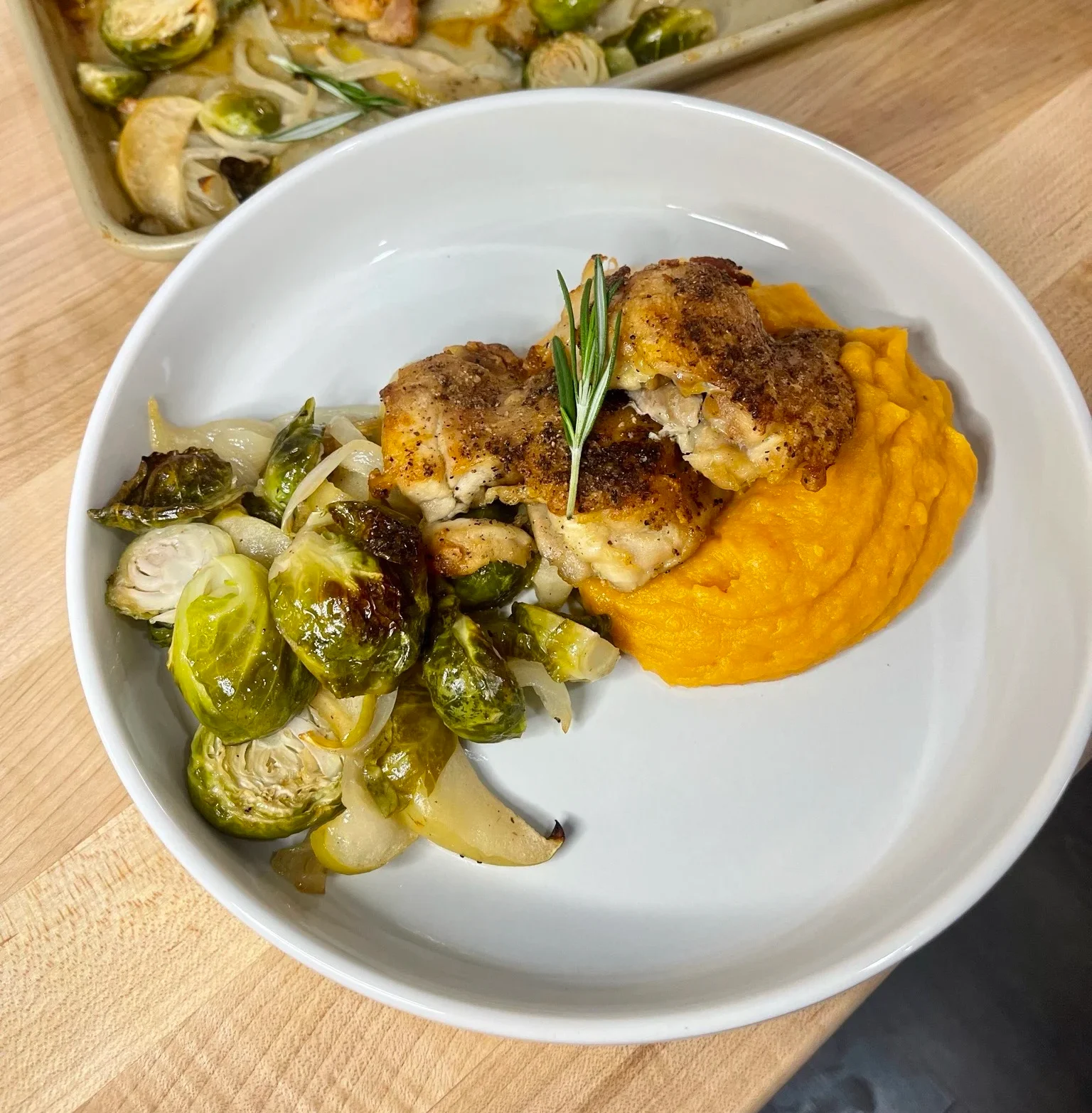 crispy-baked-chicken-thighs-w-brussels-sprout-hash