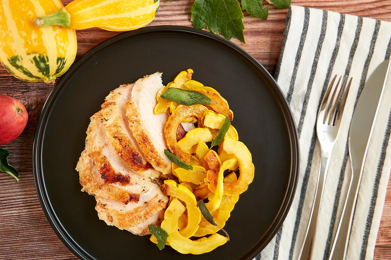 sheet-pan-mustard-marinated-turkey-breast-with-apple-balsamic-delicate-squash