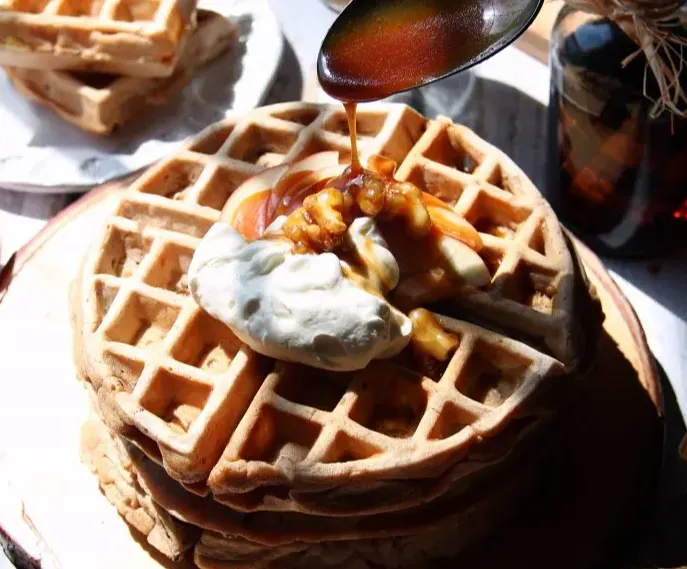 buckwheat-waffles-with-maple-glazed-apples