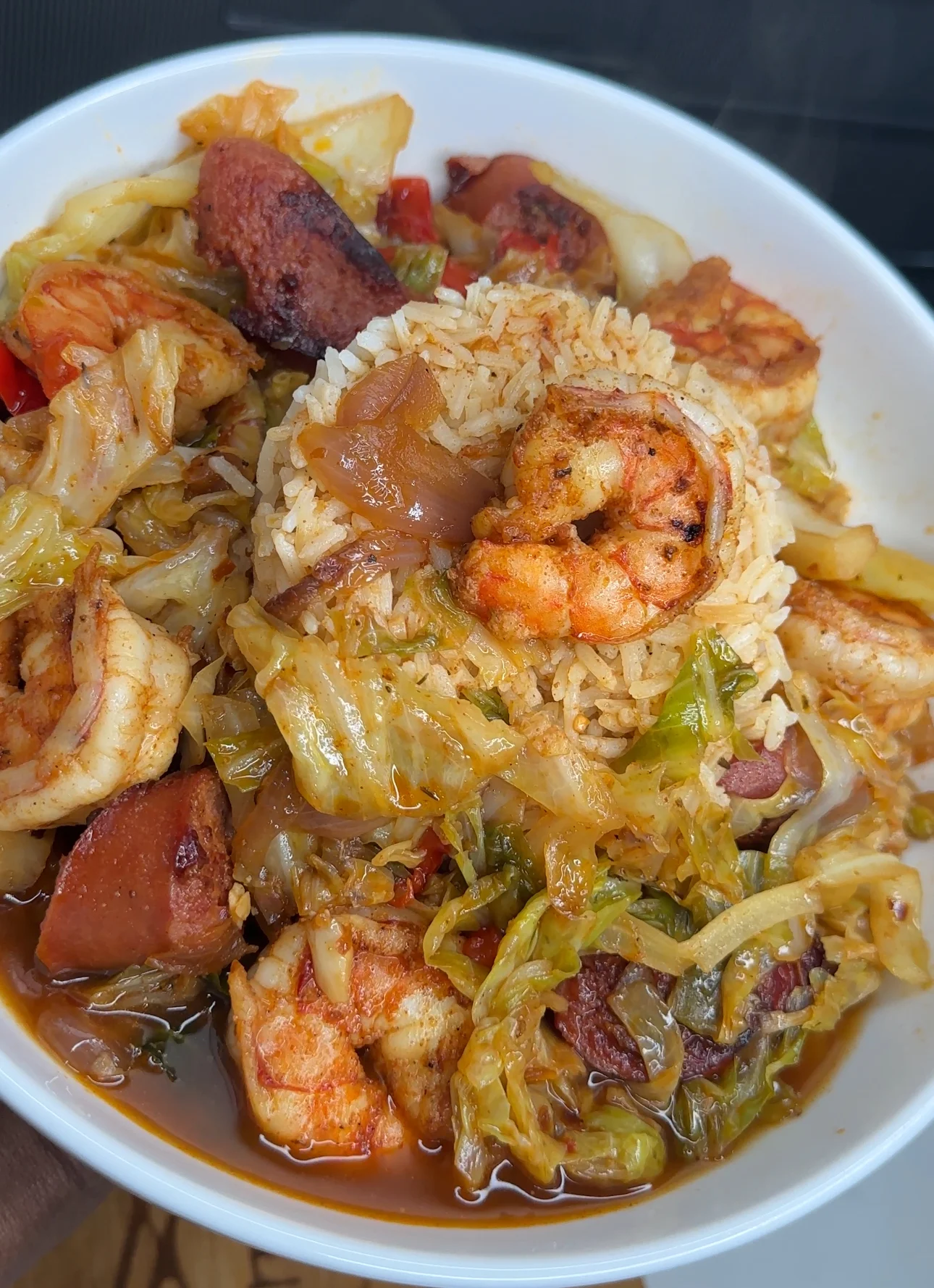 spicy-cabbage-w-smoked-sausage-and-cajun-shrimp