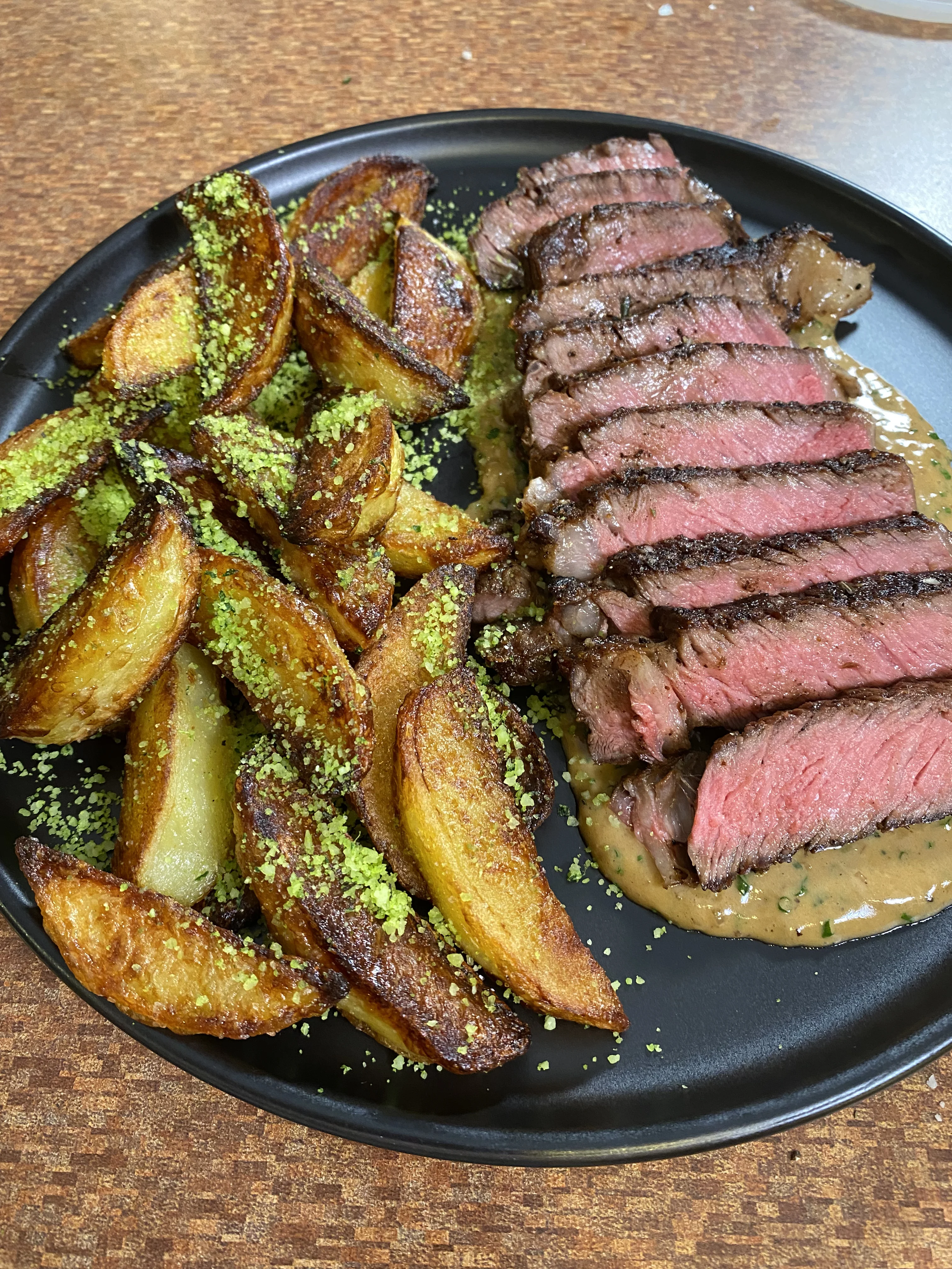 steak-pan-sauce-parsley-parm-fries