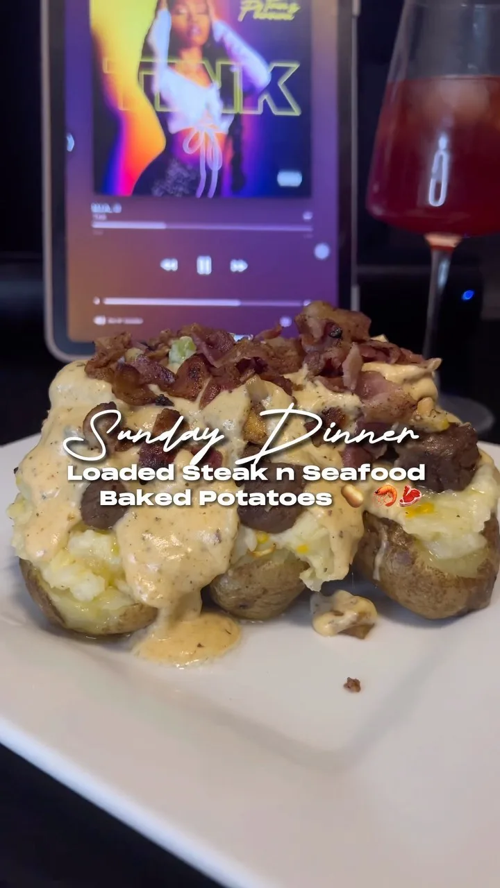 loaded-steak-and-seafood-baked-potatoes