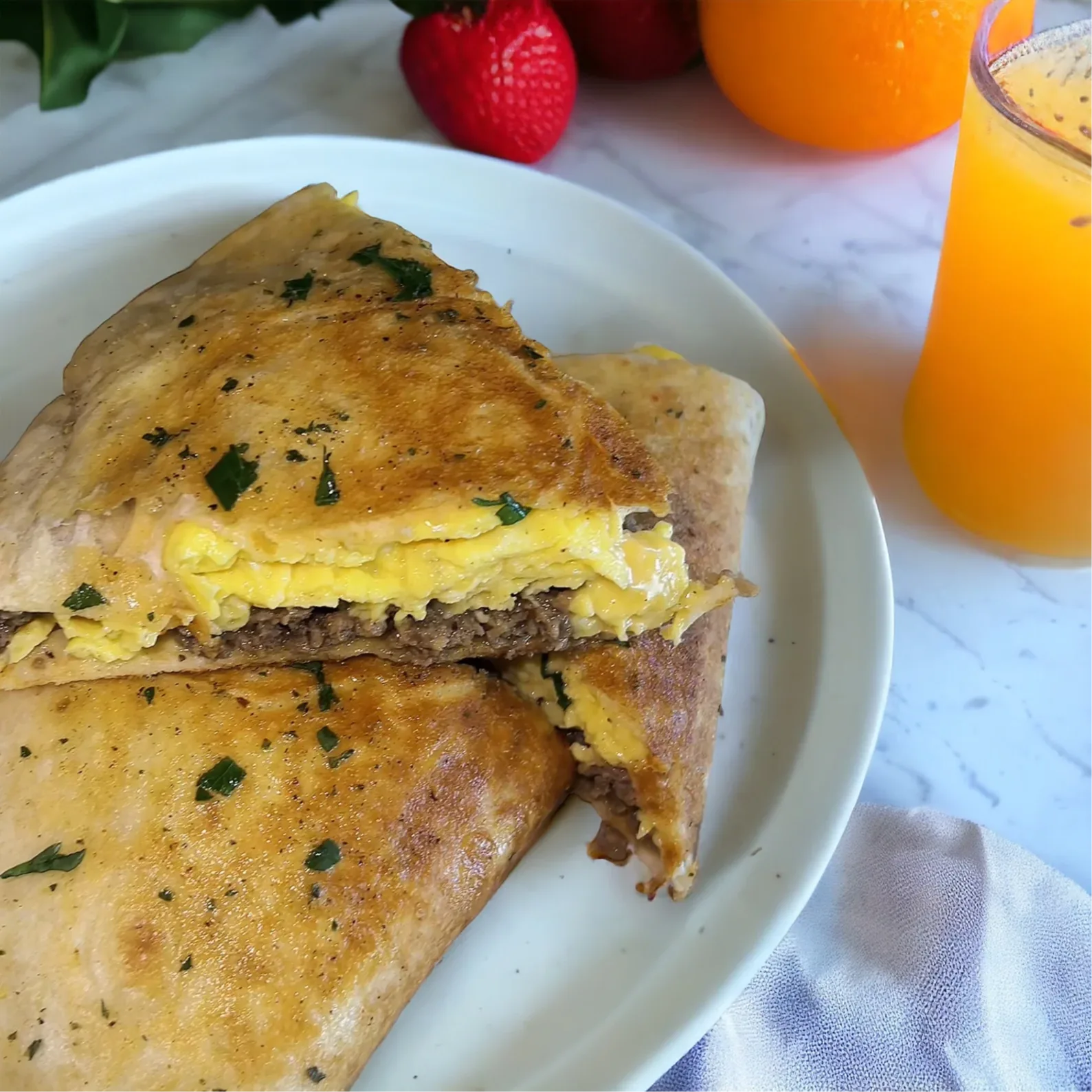 turkey-sausage-egg-and-cheese-quesadilla