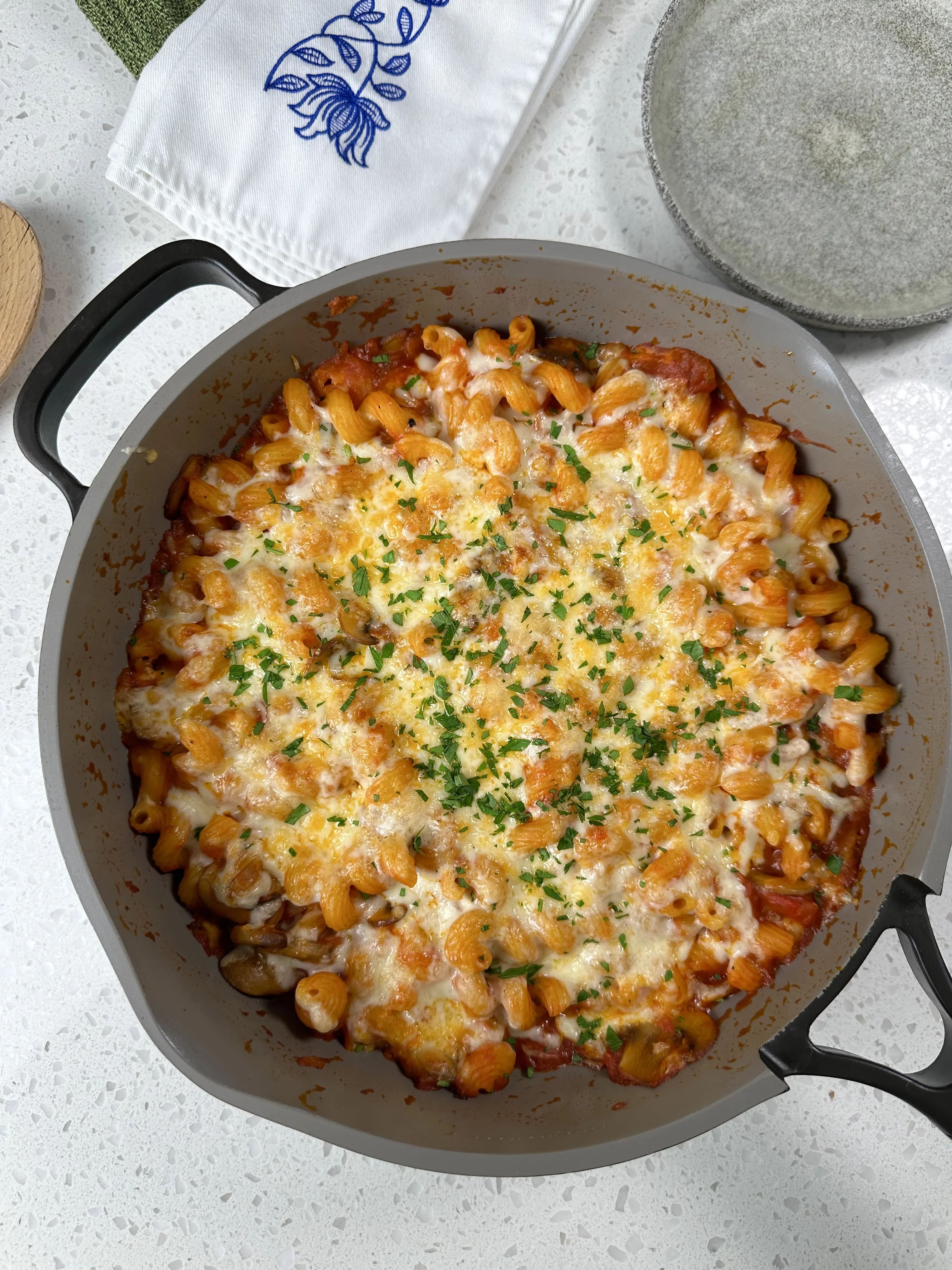 mozzarella-mushroom-pasta
