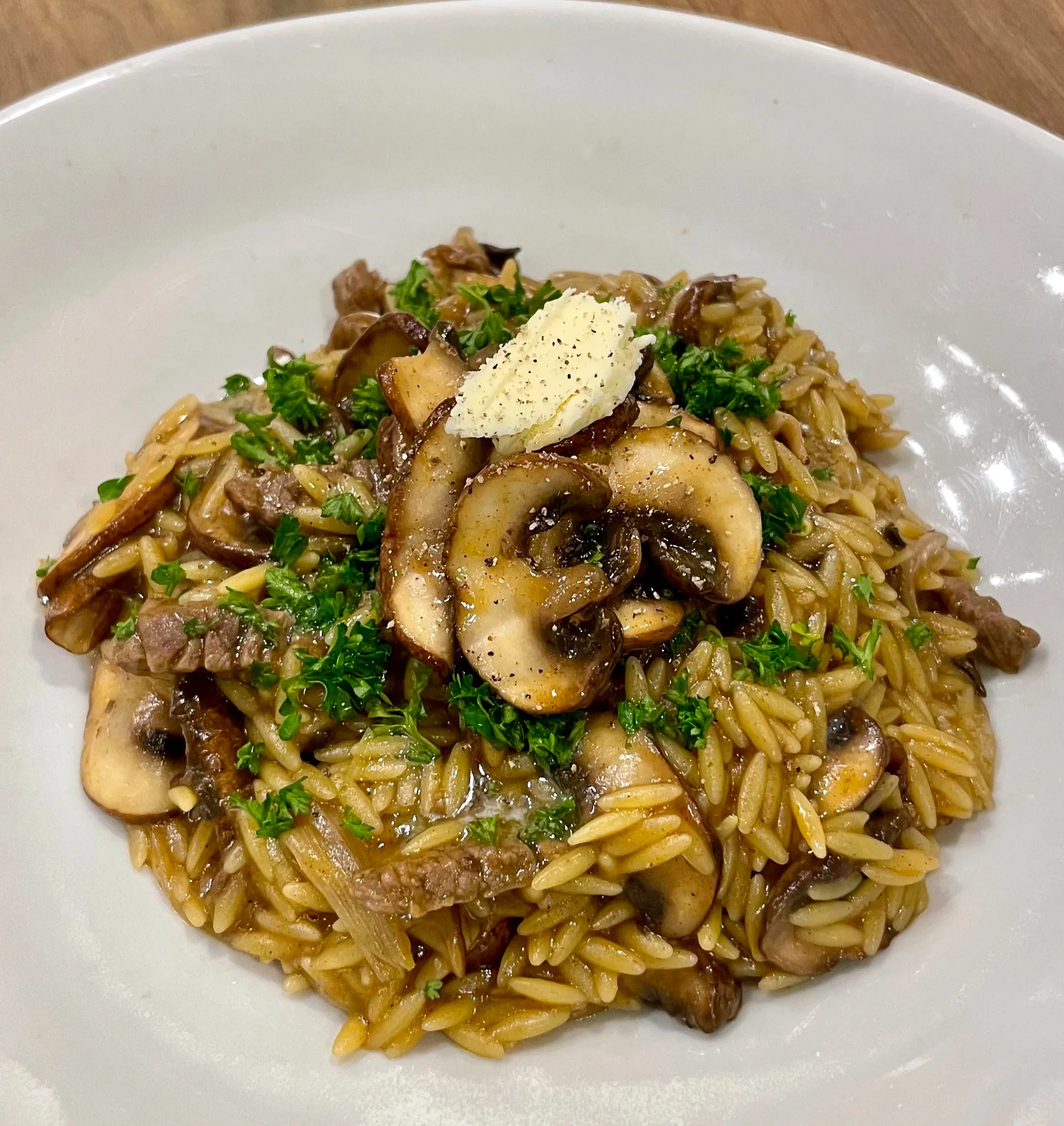 japanese-curry-orzo-risotto-with-beef-and-mushrooms