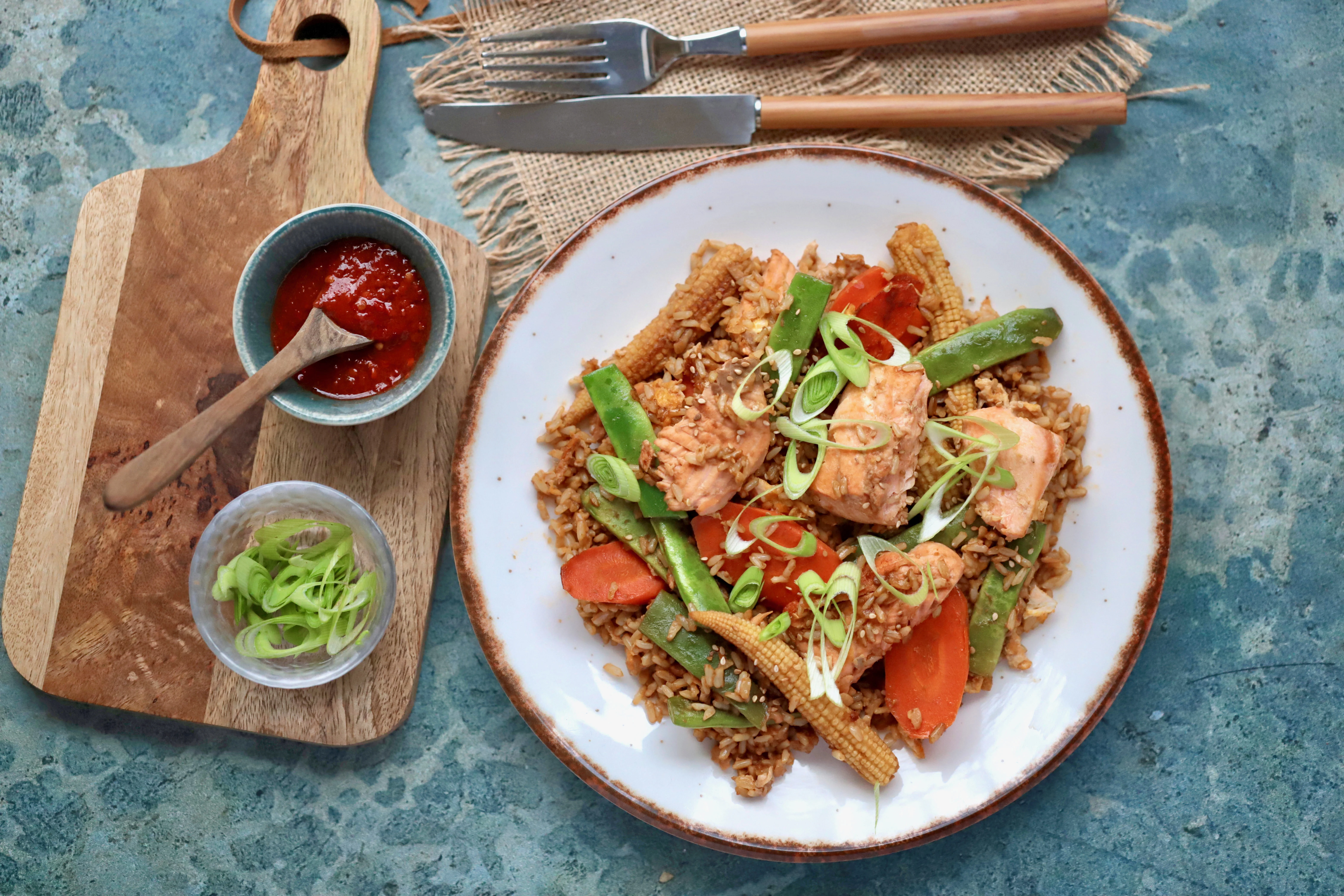 salmon-egg-fried-rice