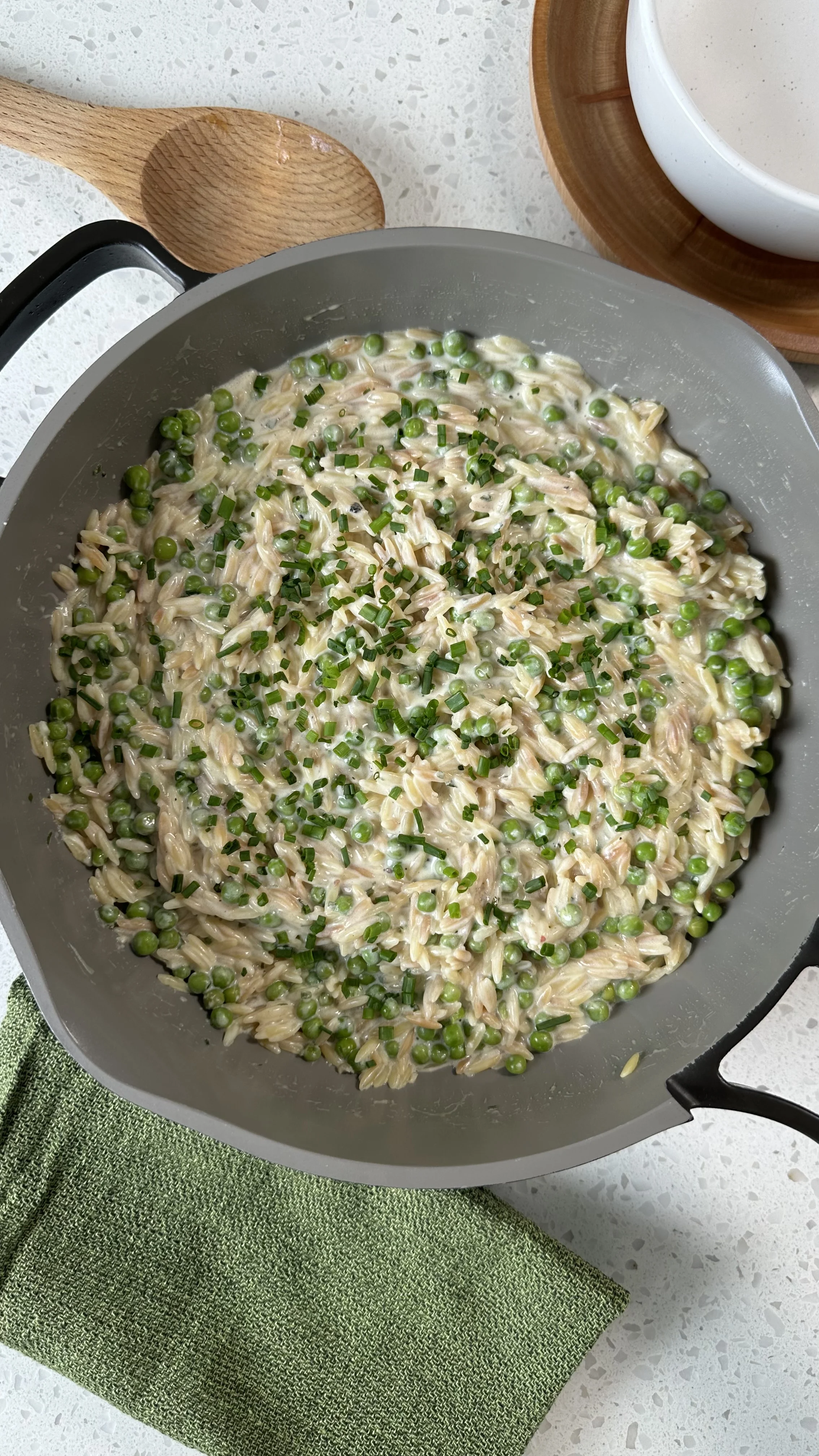 boursin-orzo-with-chives-and-sweet-peas