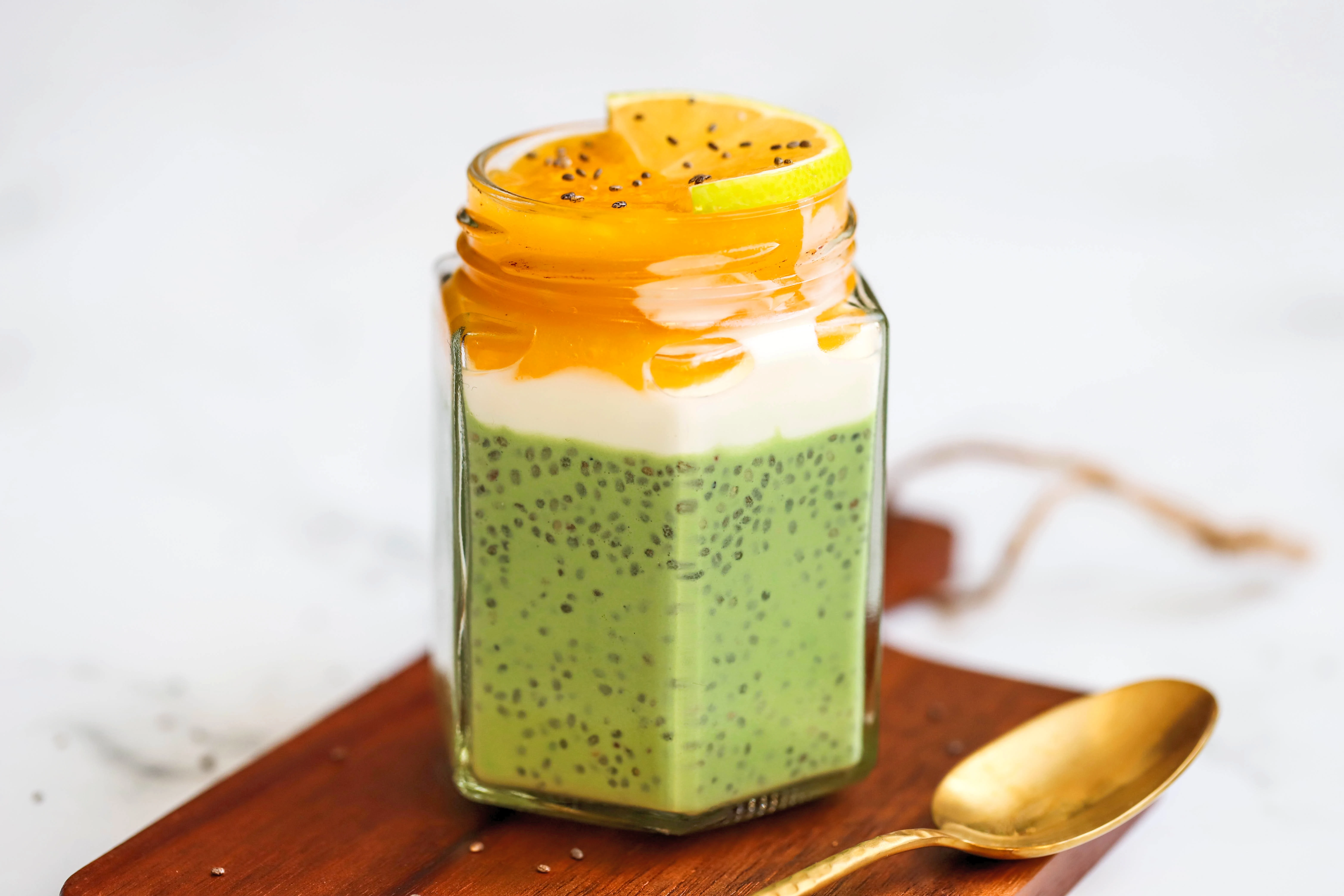 matcha-chia-pudding-with-mango-puree