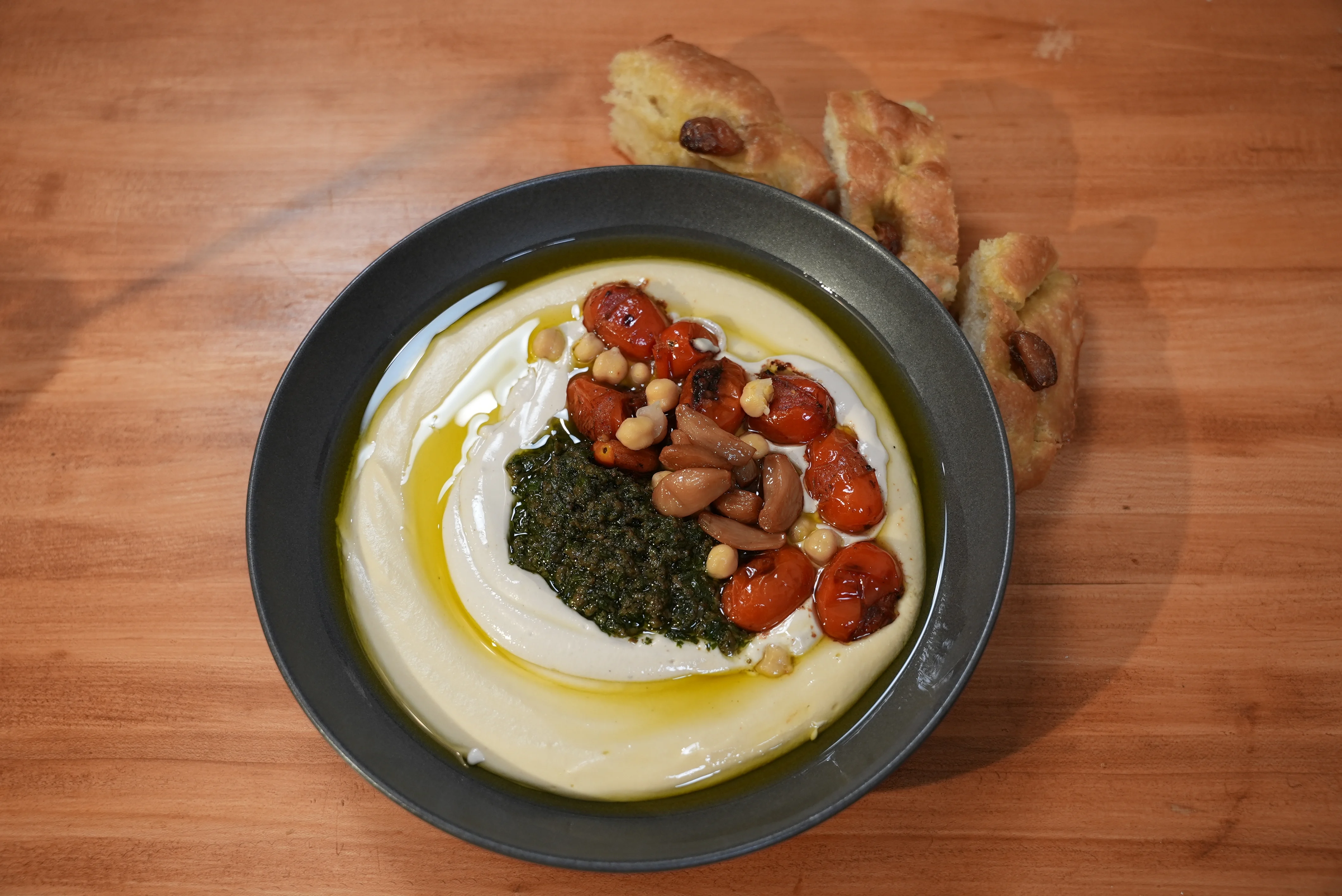 garlic-confit-hummus-with-pesto