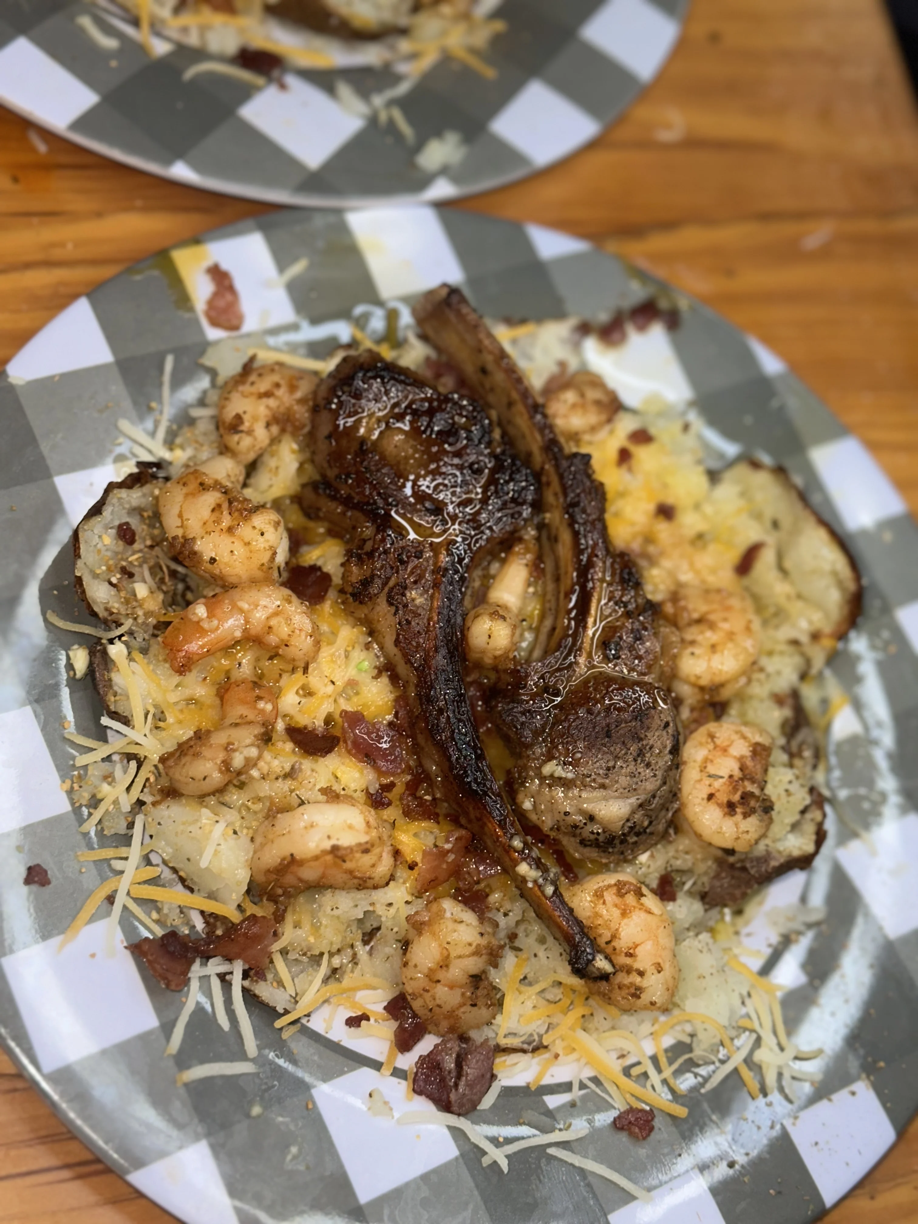 shrimp-and-lamb-loaded-baked-potato