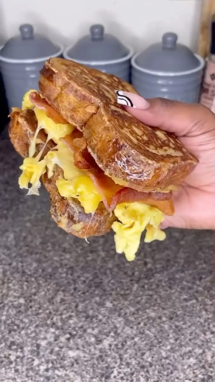 bacon-egg-and-cheese-french-toast-croissant-sandwich