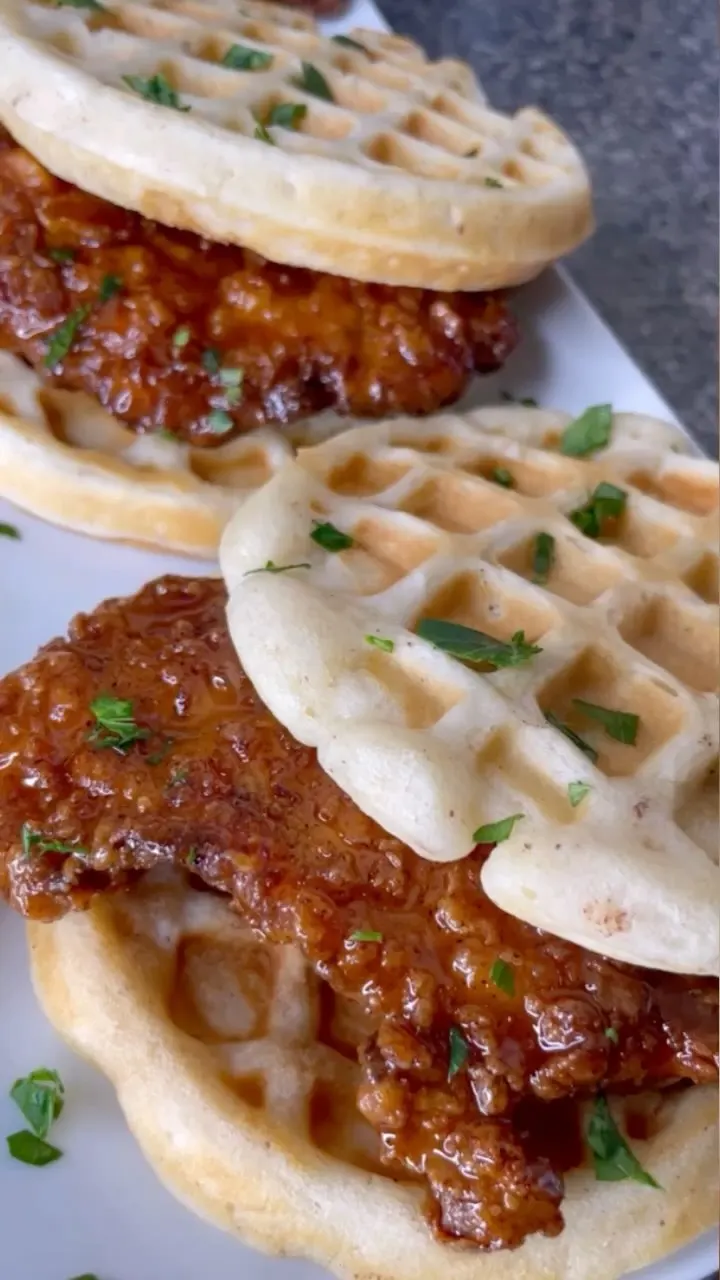 honey-siracha-chicken-and-waffles