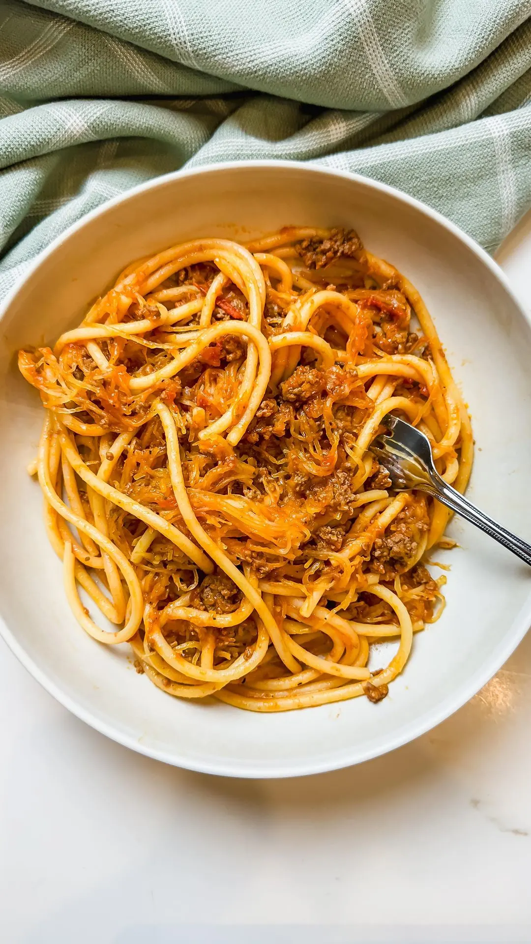 spaghetti-squash-with-pasta-and-ground-beef