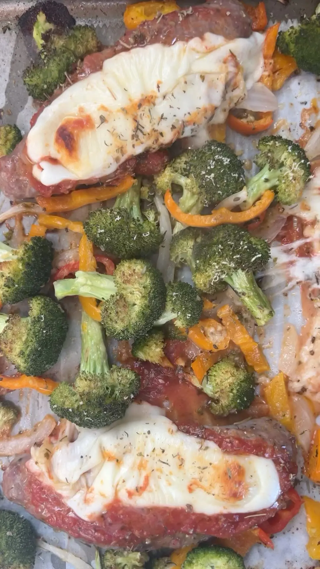 sheet-pan-cheesy-sausage-and-veggies