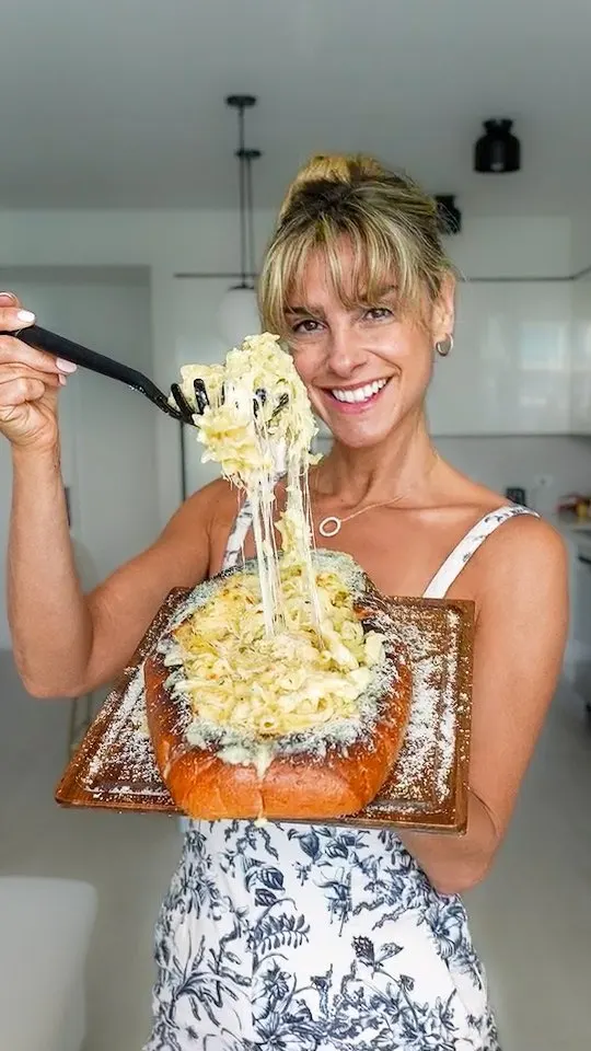 brie-and-black-truffle-baked-mac-and-cheese-in-a-bread-bowl