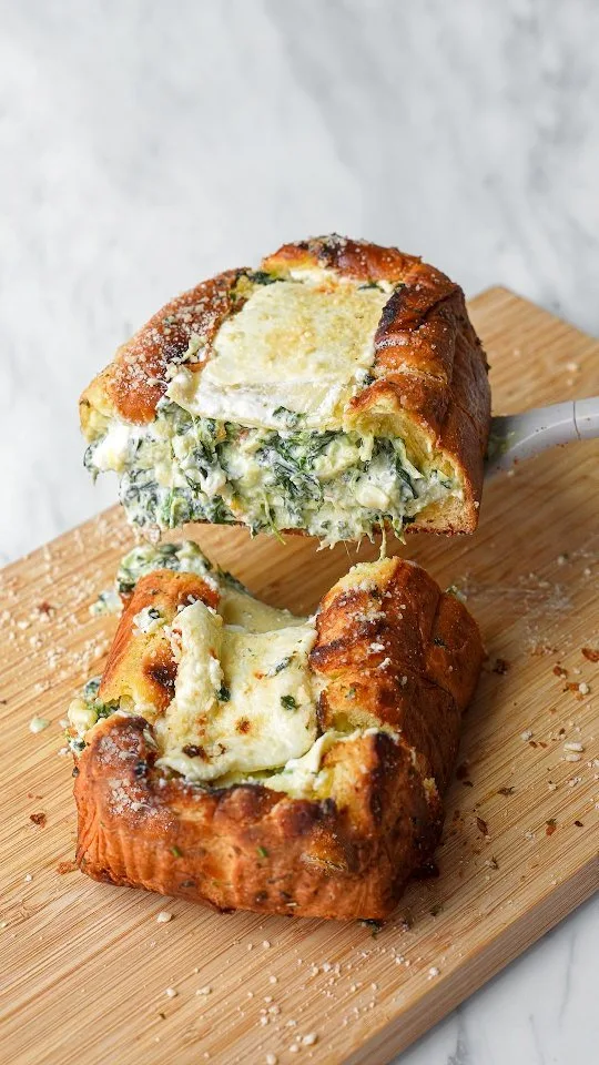 spinach-and-artichoke-lasagna-garlic-bread-boat