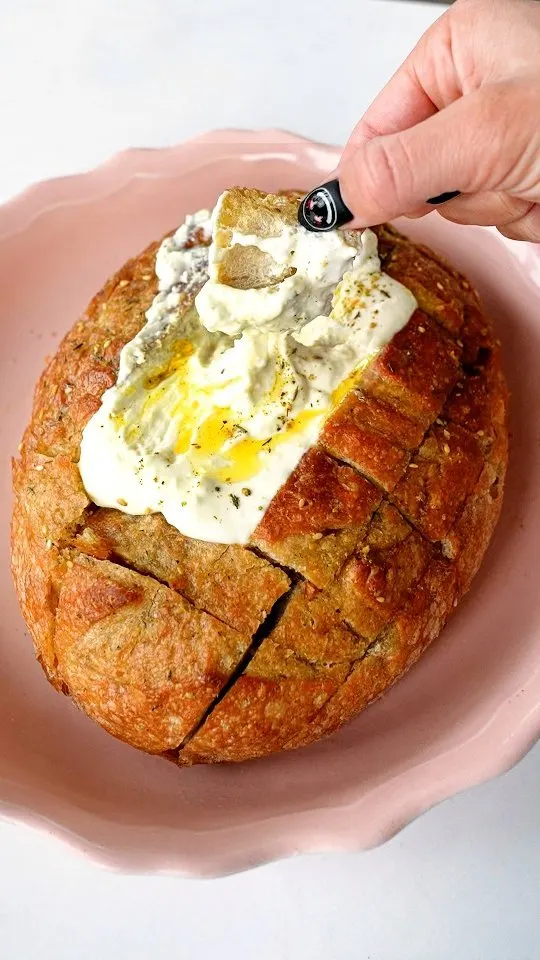 whipped-feta-in-a-za'atar-butter-bread-bowl
