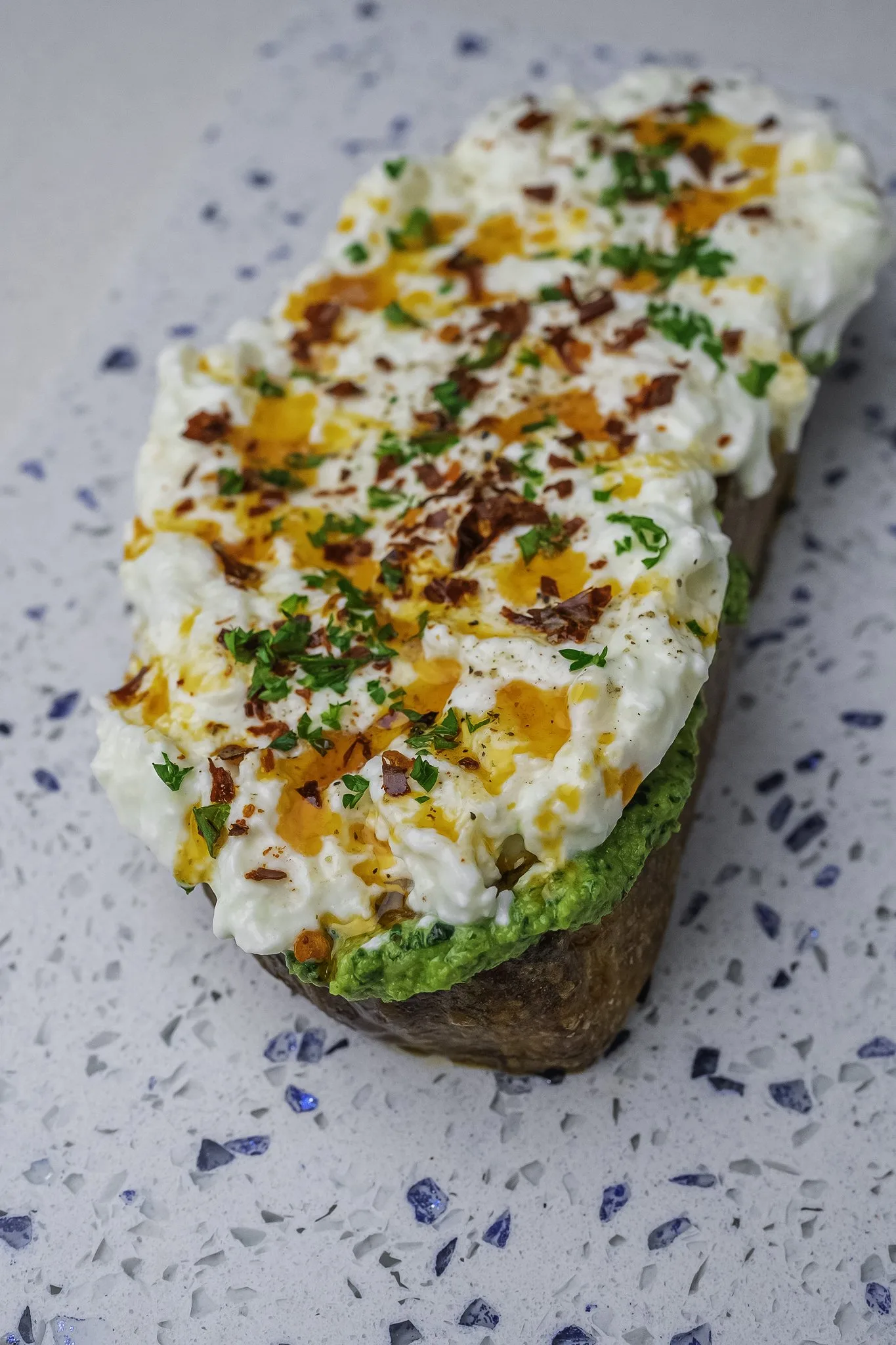 olive-pesto-and-burrata-toast