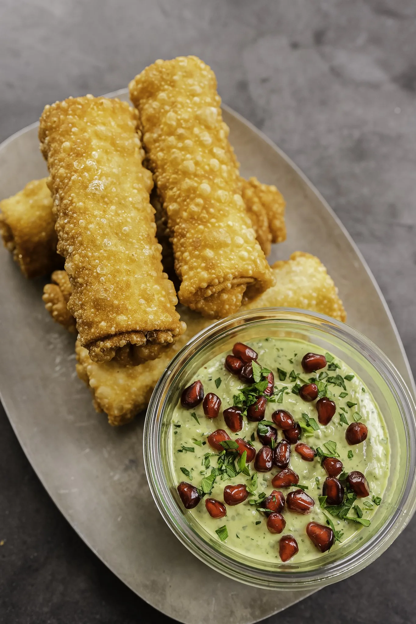 golden-beef-rolls-with-sweet-tanzia-filling-and-tahini-sauce