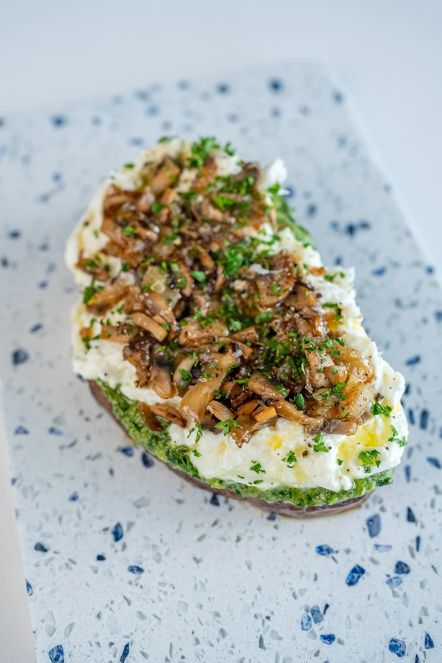 pesto-mushrooms-and-burrata-toast