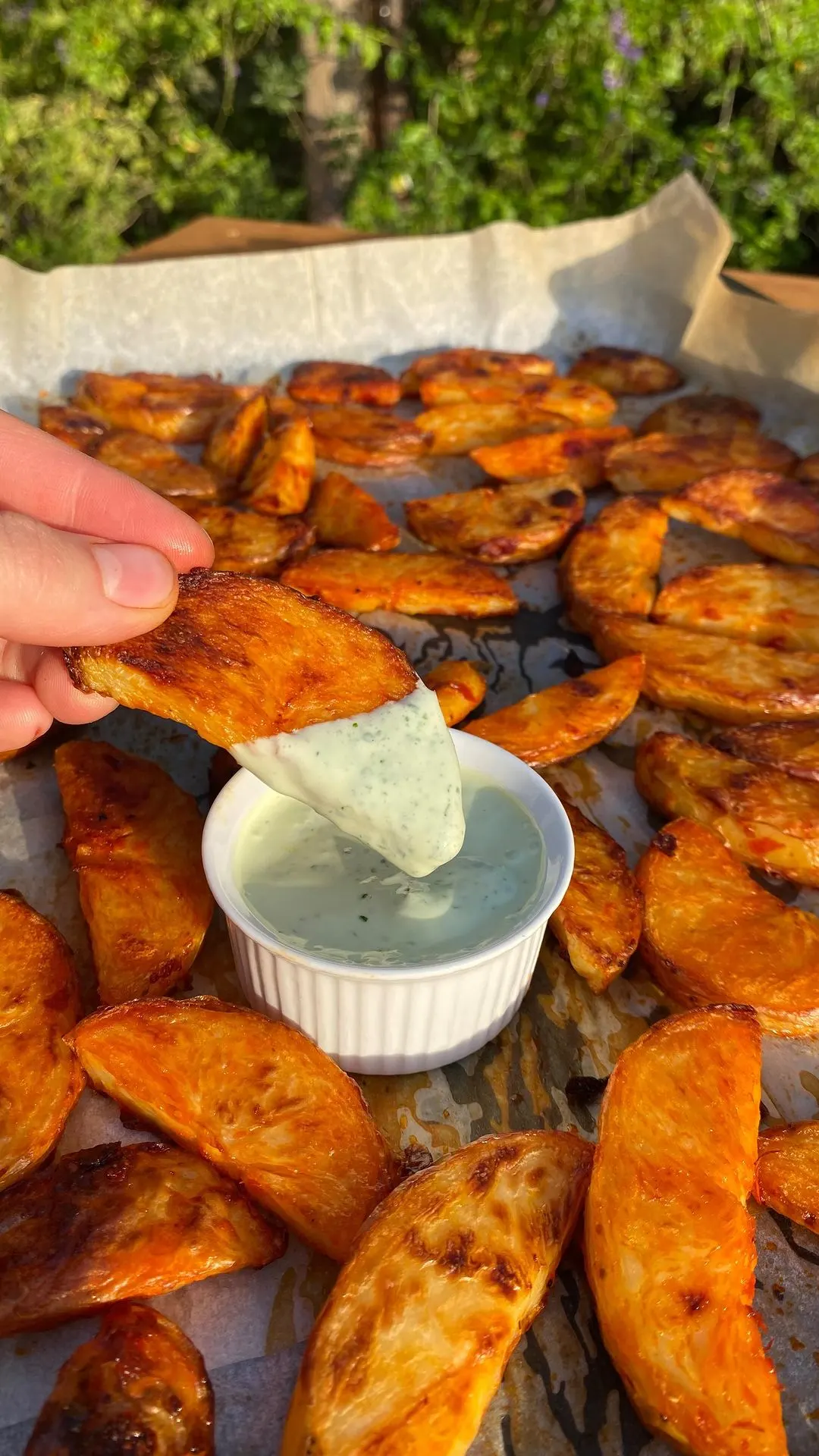 harissa-potatoes-with-fresh-green-sauce