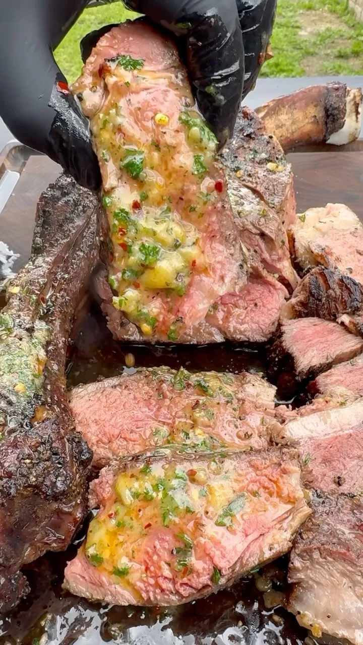 tomahawk-steak-with-a-roasted-garlic-and-herb-compound-butter