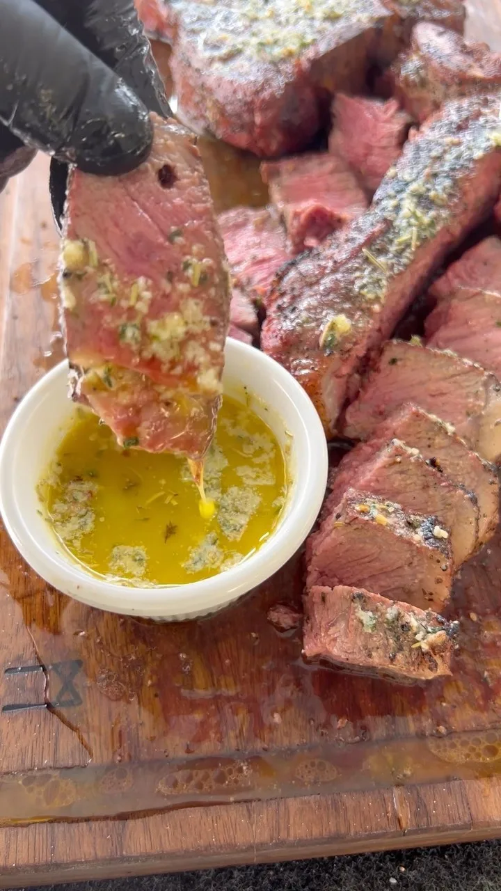 cedar-planked-poterhouse-steaks-with-a-parmesan-garlic-compound-butter