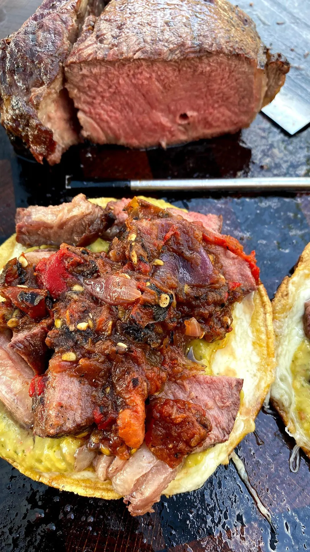 grilled-ribeye-volcanes-with-fire-roasted-salsa
