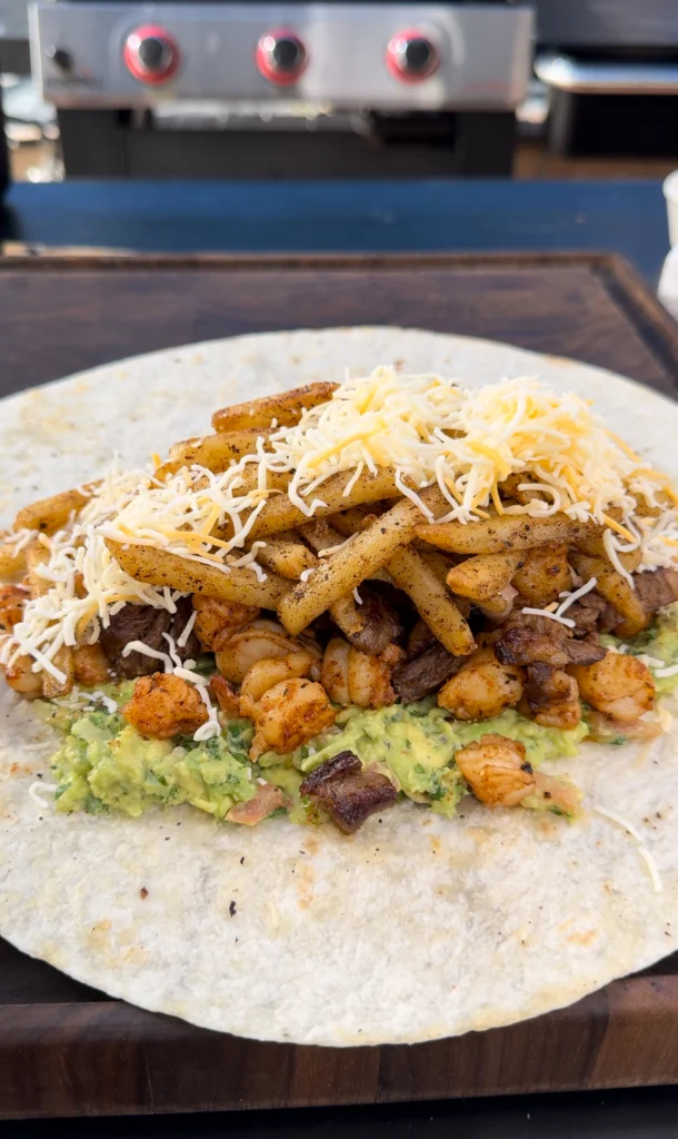 surf-and-turf-burritos-w-fresh-guacamole-and-chipotle-crema