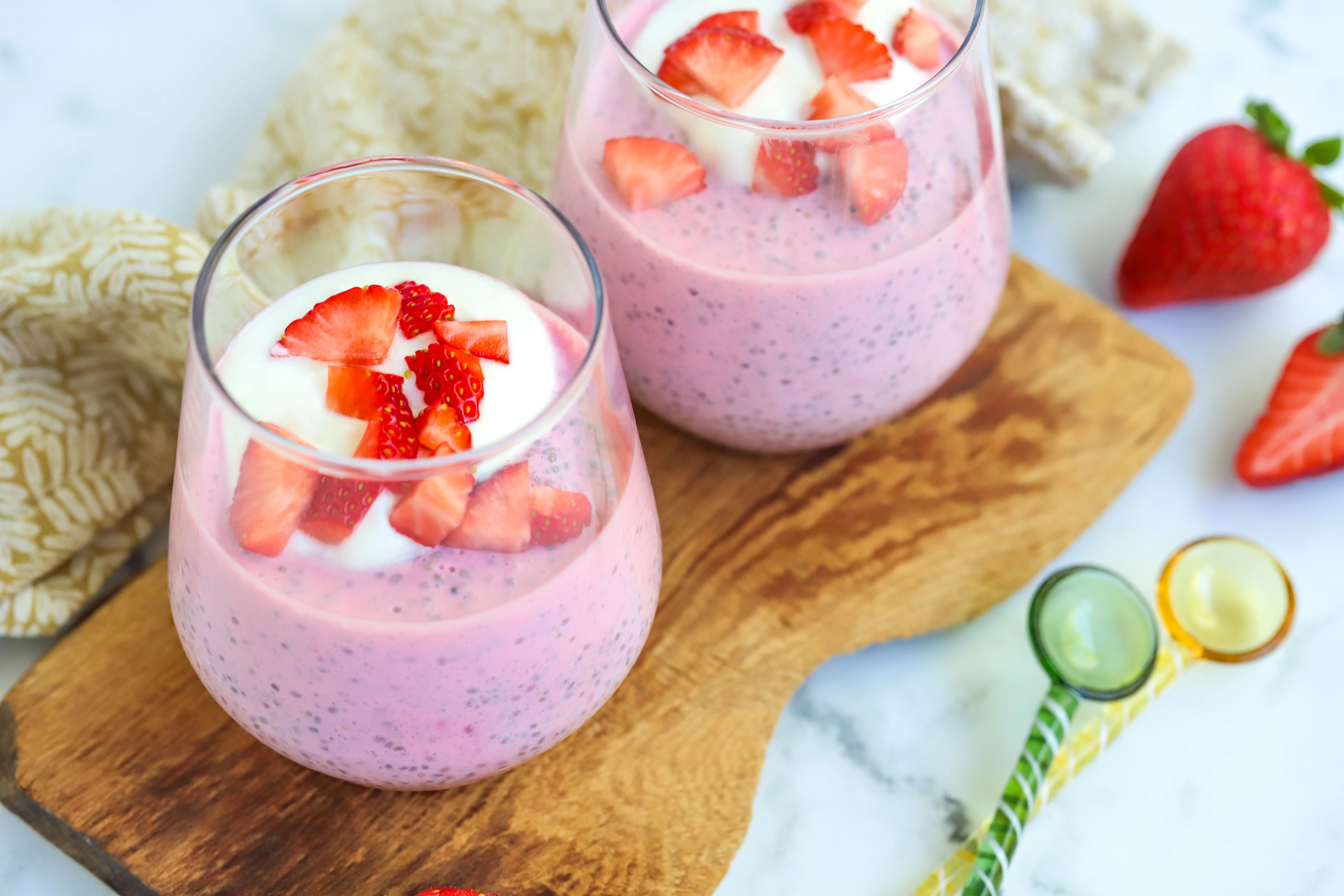 strawberry-chia-protein-pudding