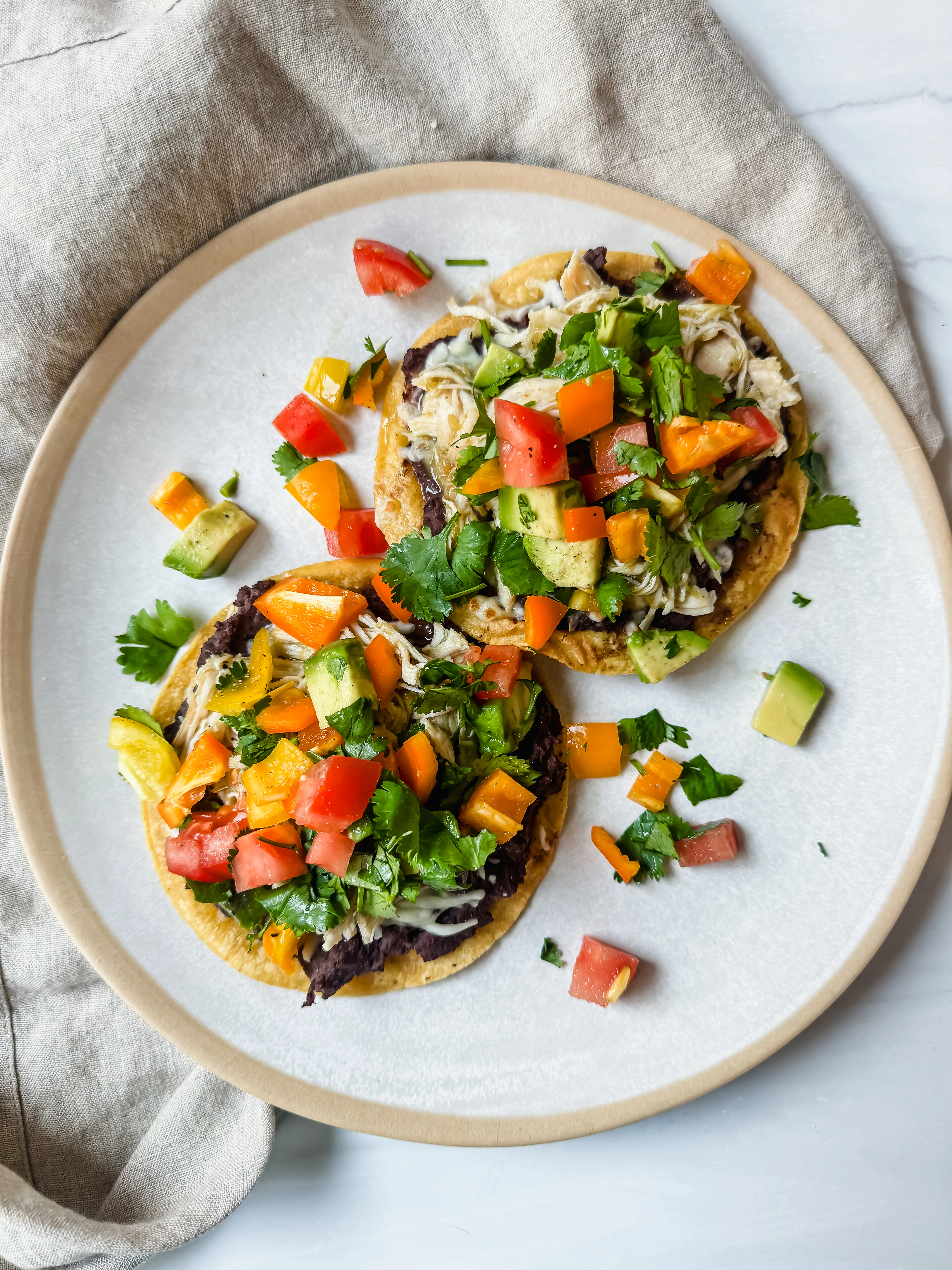 black-bean-and-chicken-tostadas