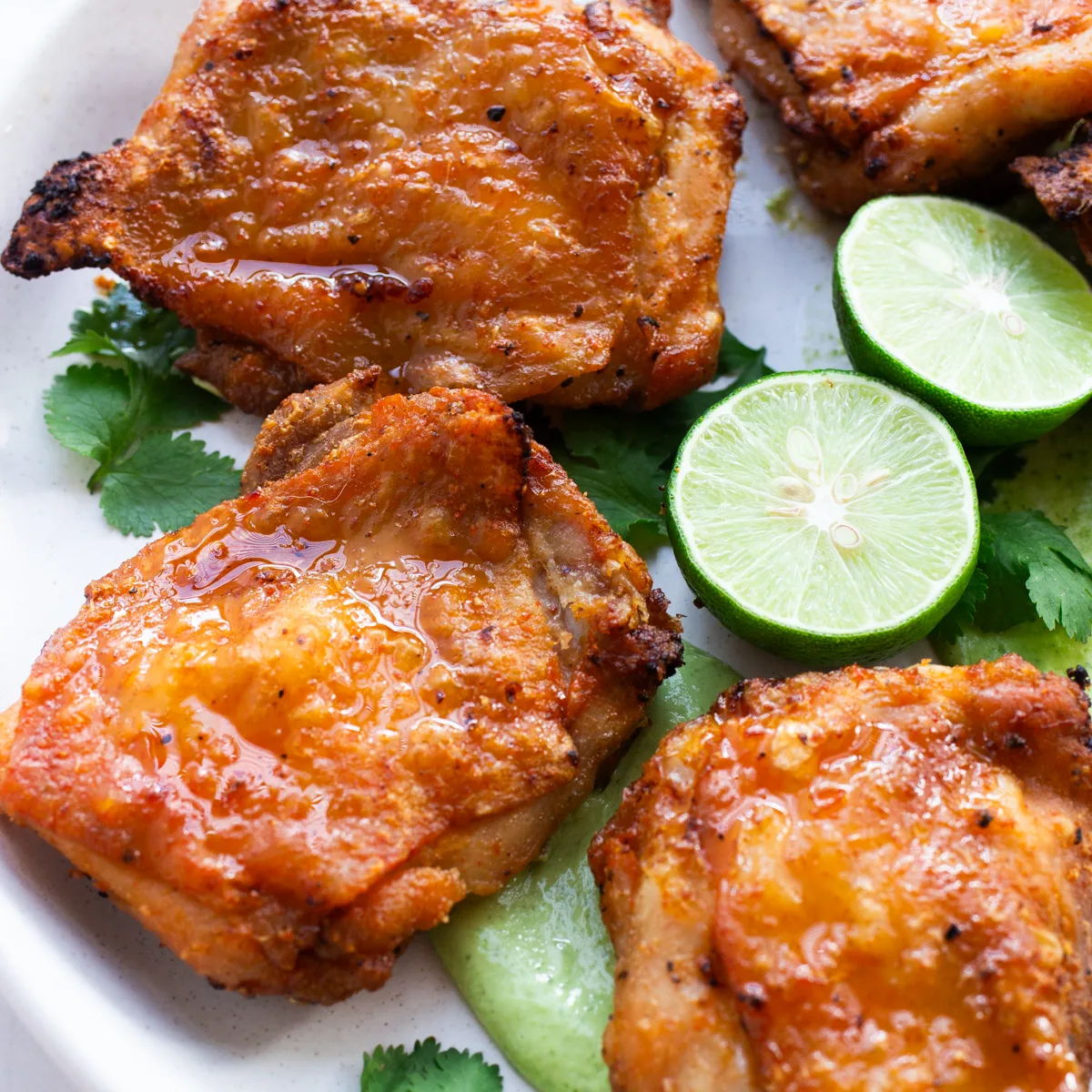 best-air-fryer-chicken-thighs-with-avocado-sauce