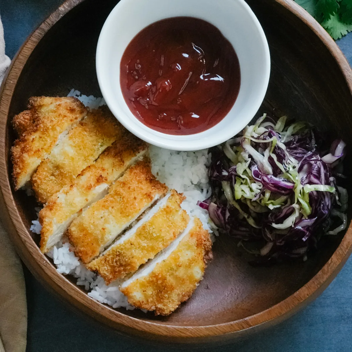 chicken-katsu-air-fryer-with-homemade-tonkatsu-sauce