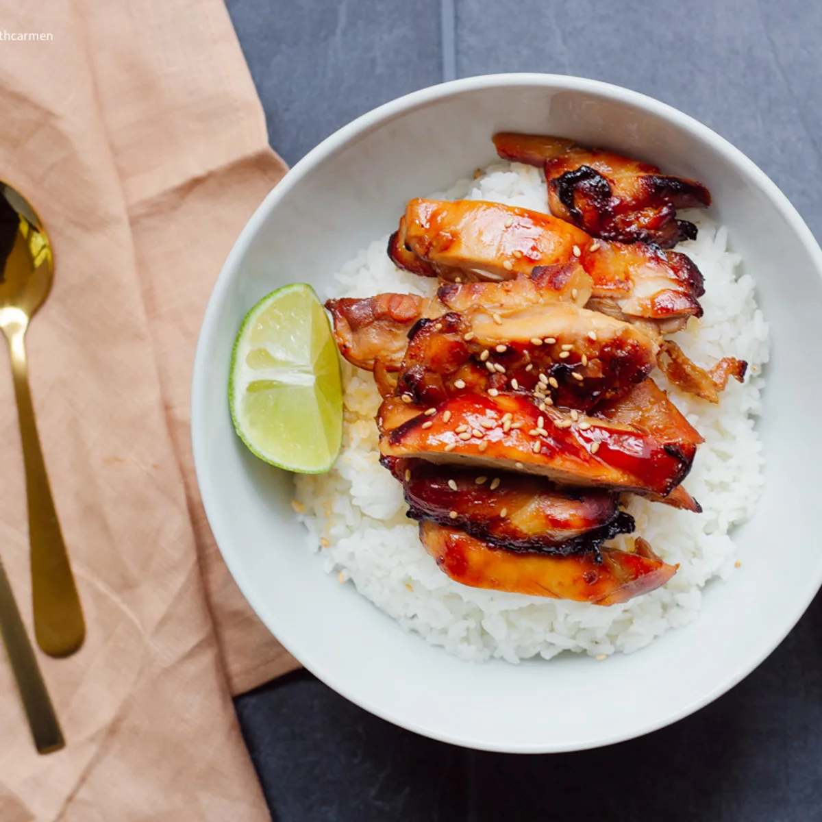 air-fryer-boneless-chicken-thighs-homemade-teriyaki-sauce