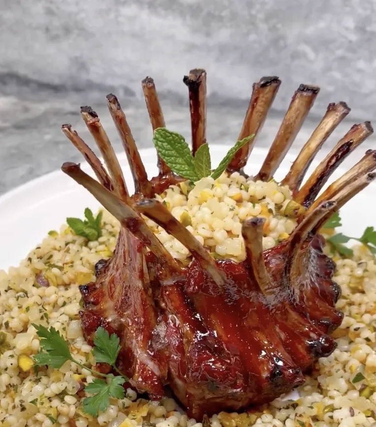 lamb-crown-roast-with-pistachio-mint-pearl-couscous