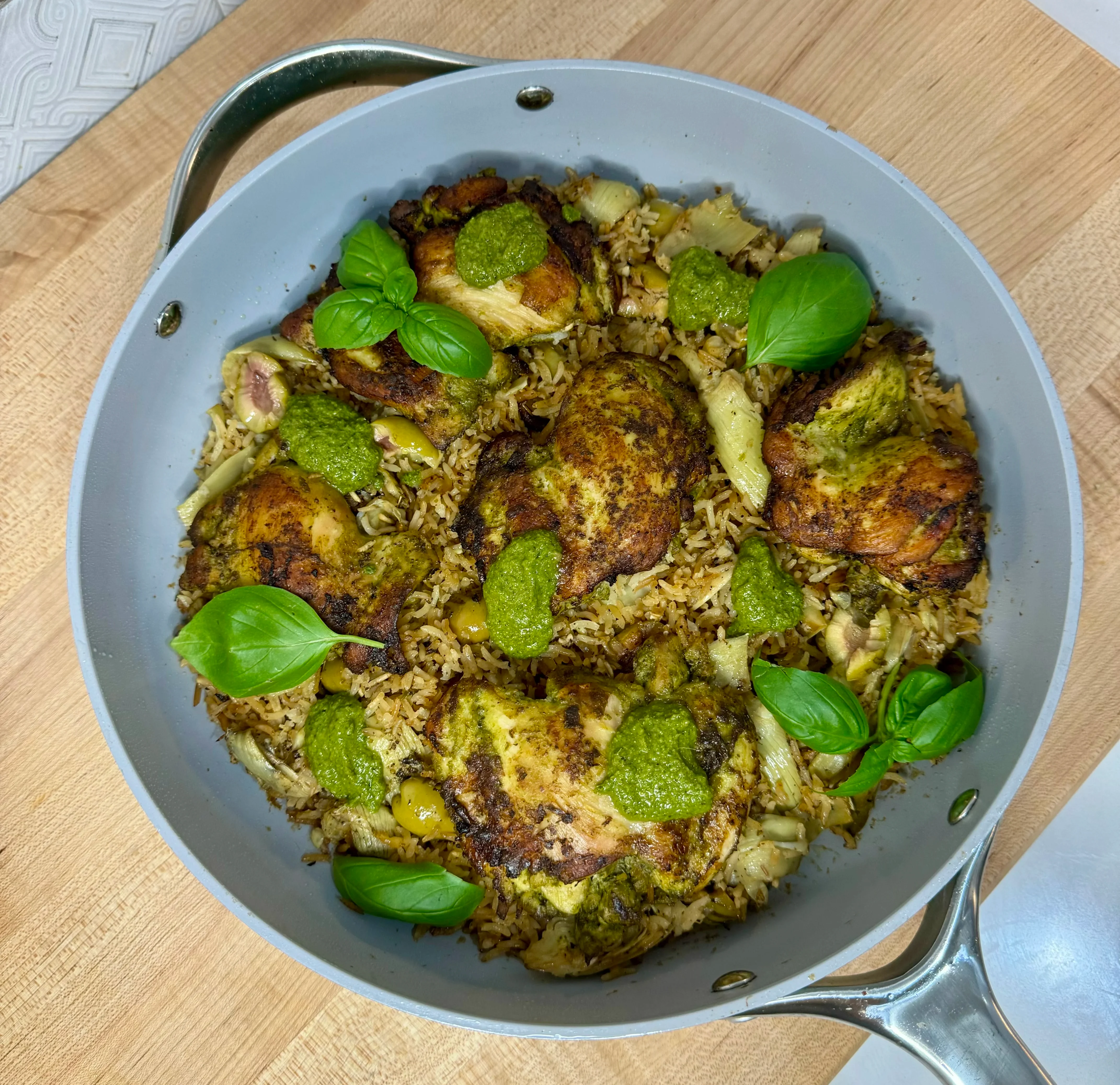 one-pot-pesto-chicken-and-rice