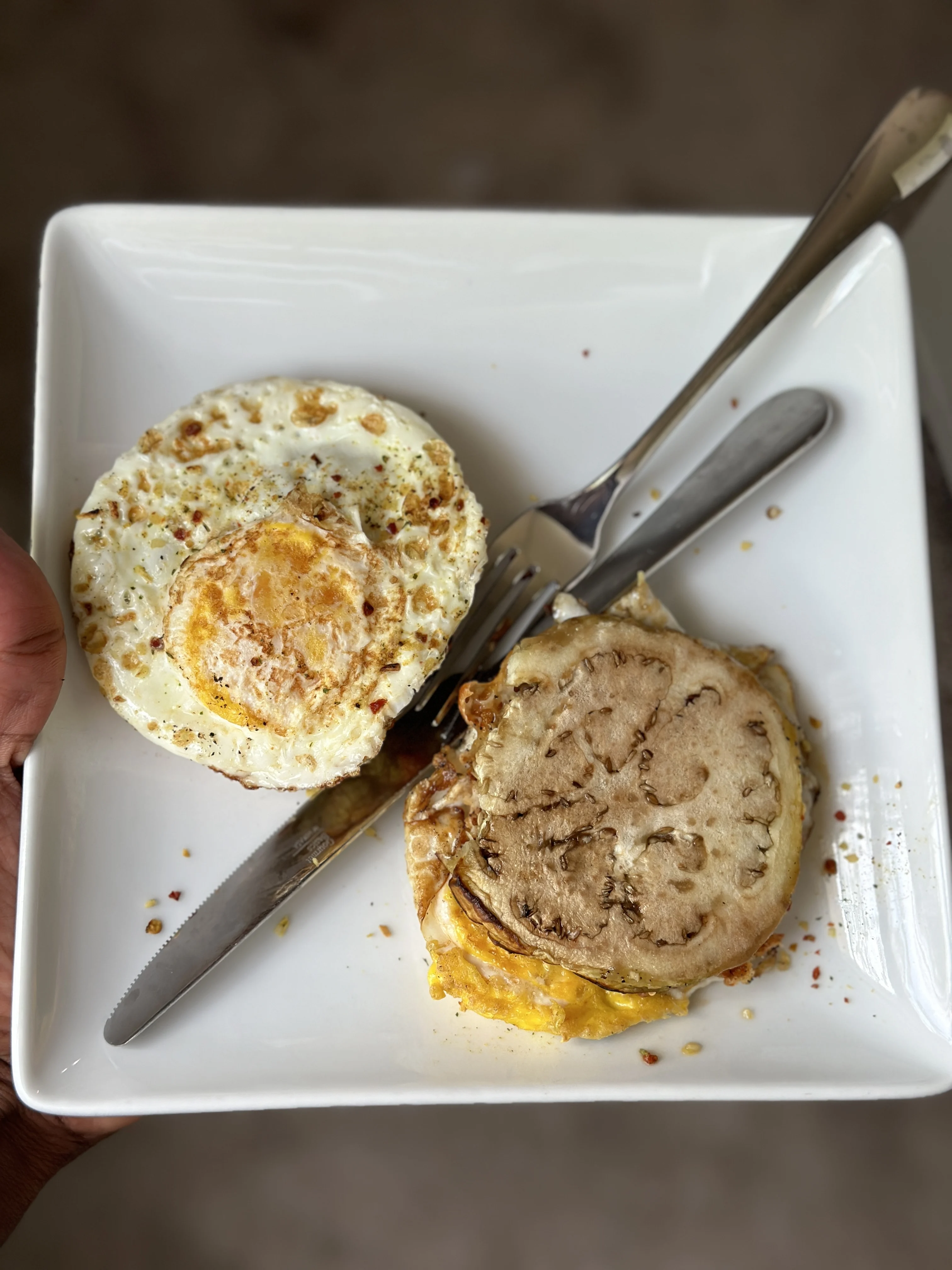 pan-seared-eggplant-"buns"-with-sunny-side-up-eggs
