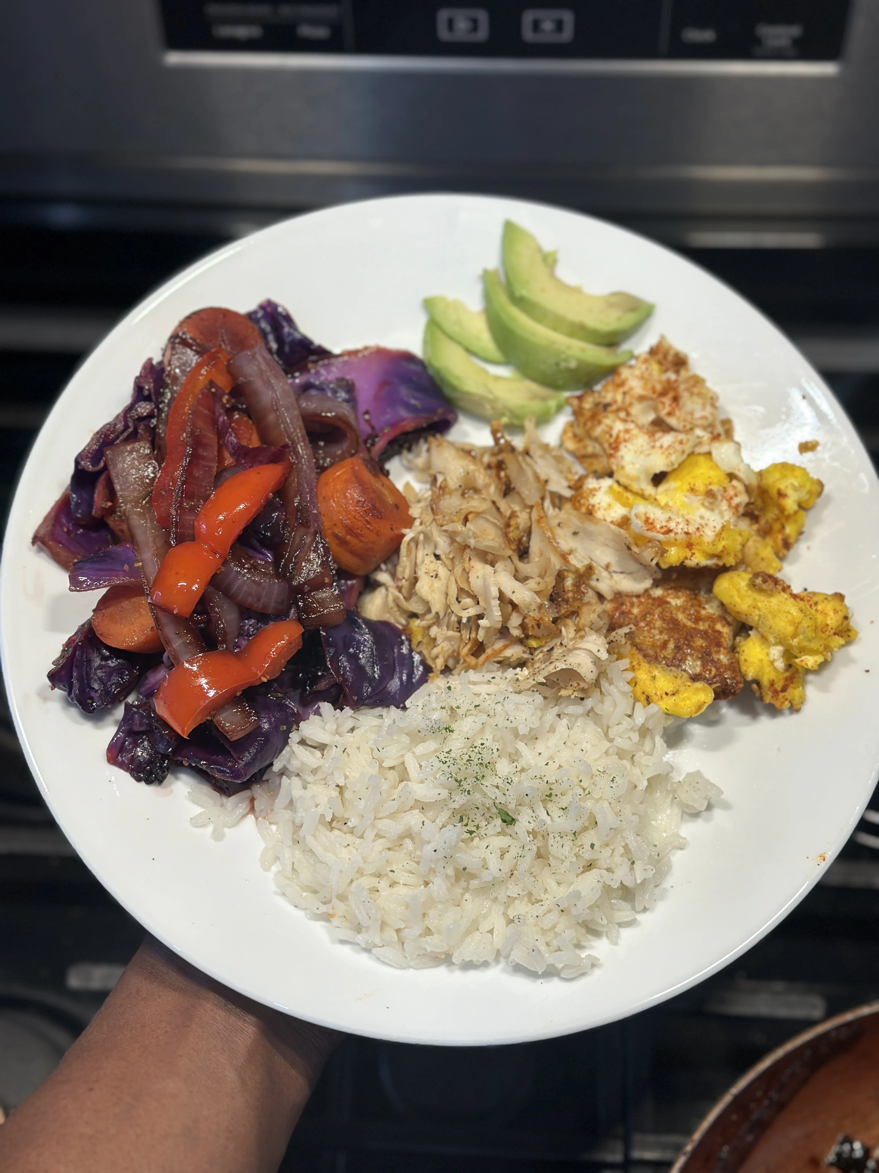 savory-turkey-rice-bowl-with-avocado-and-stir-fried-vegetables