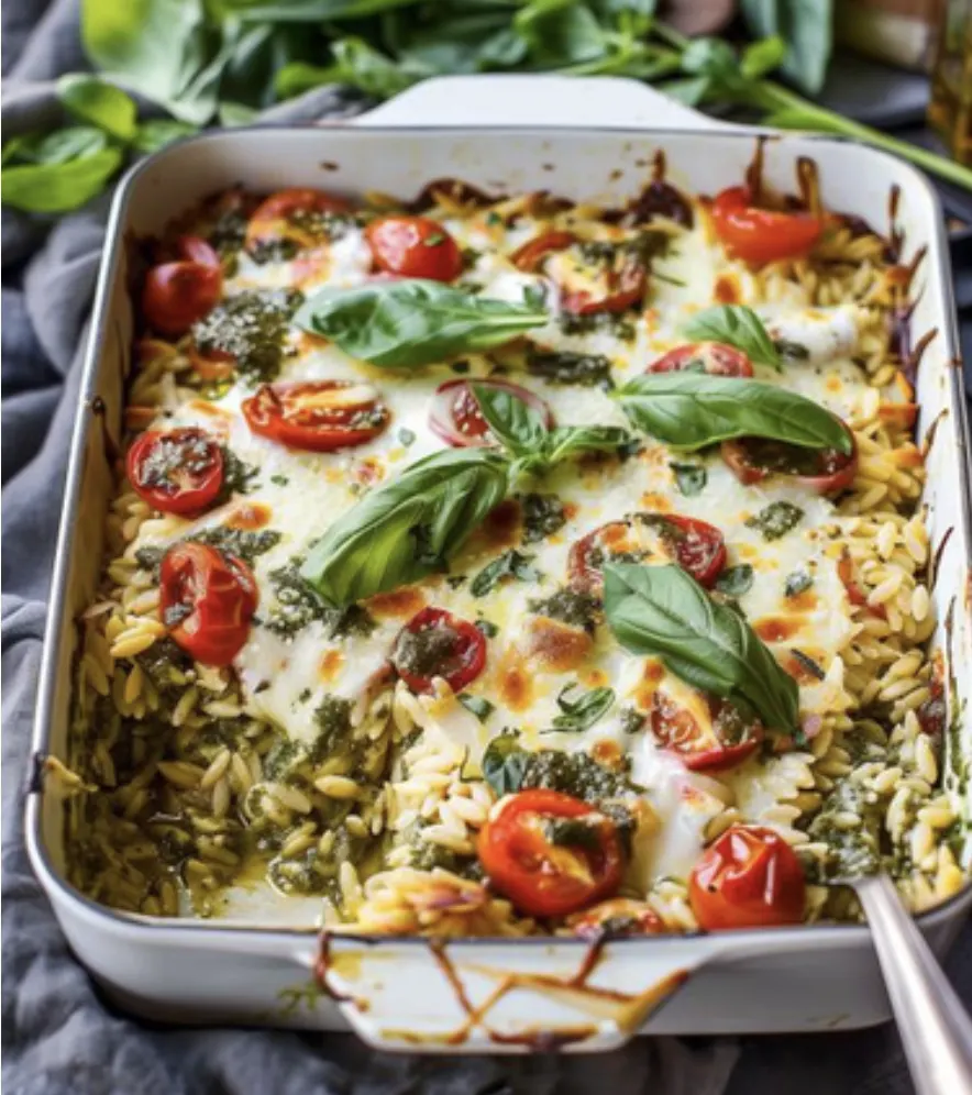 one-pan-caprese-pesto-orzo