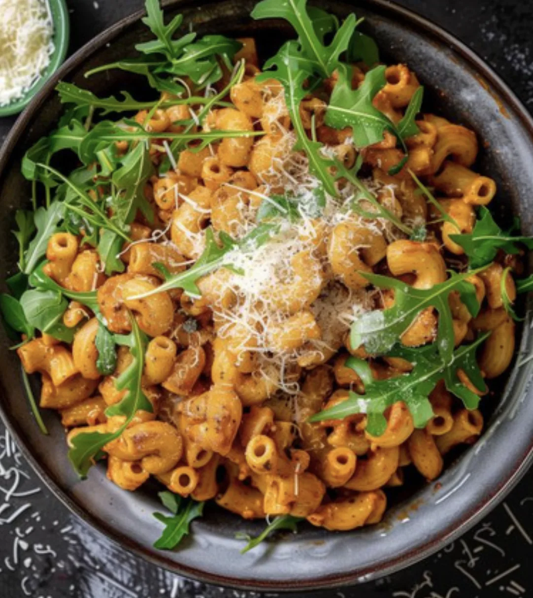 one-pot-creamy-roasted-red-pepper-chicken-pasta