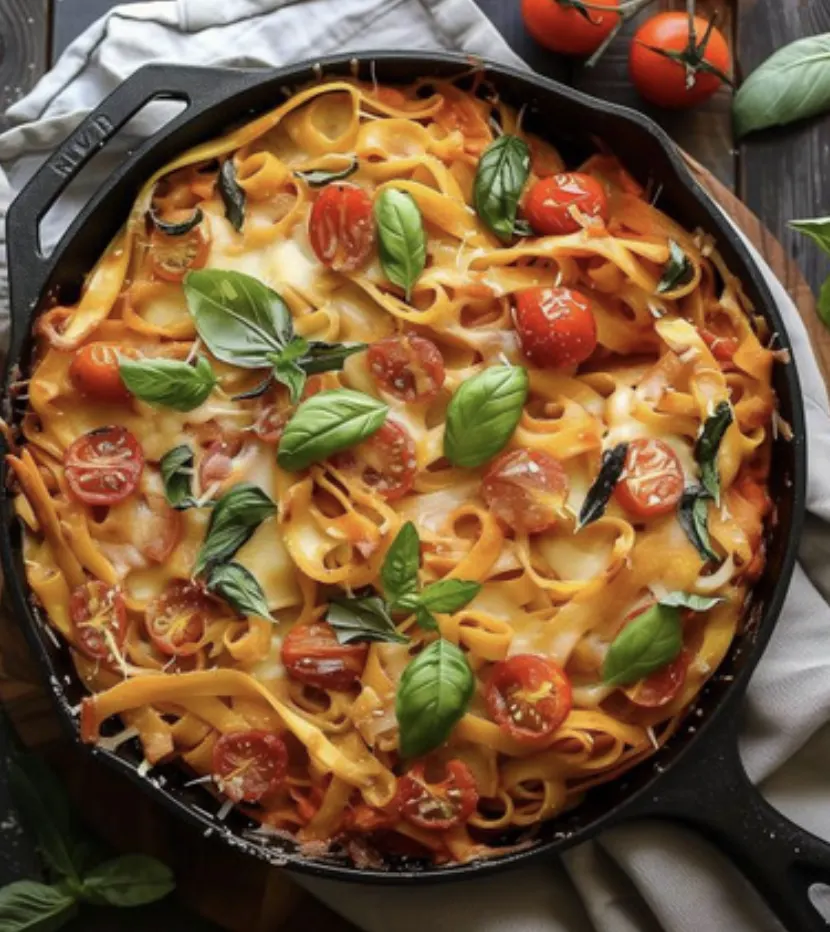 one-pot-creamy-tomato-basil-pasta-bake
